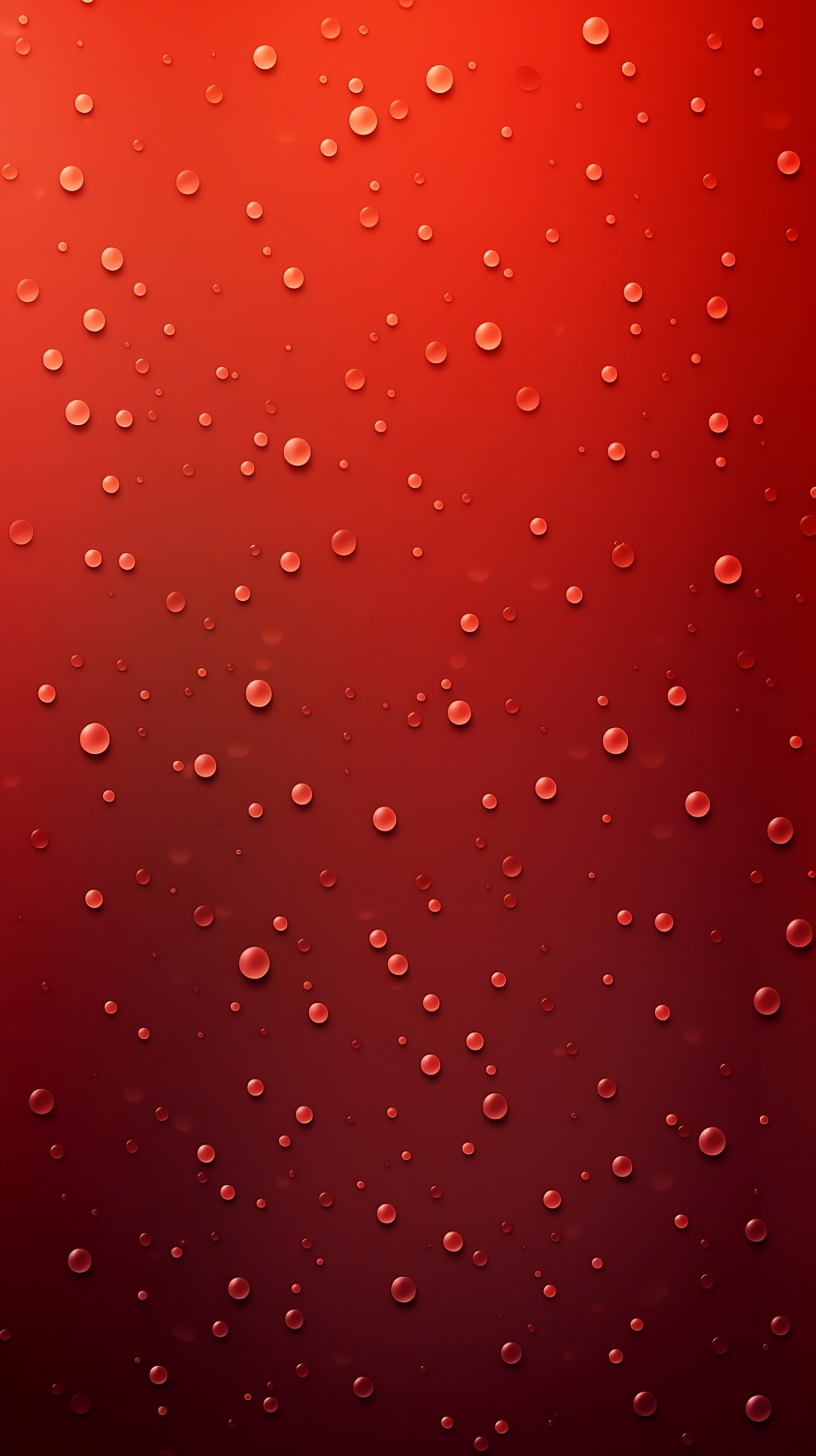 Beautiful rain drops on red gradient background, mobile background