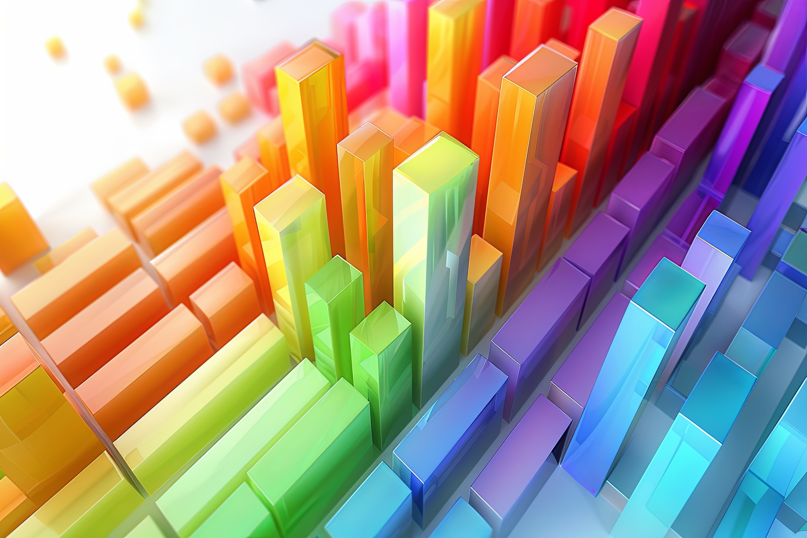 Colorful geometric abstract background with plastic cubic shapes