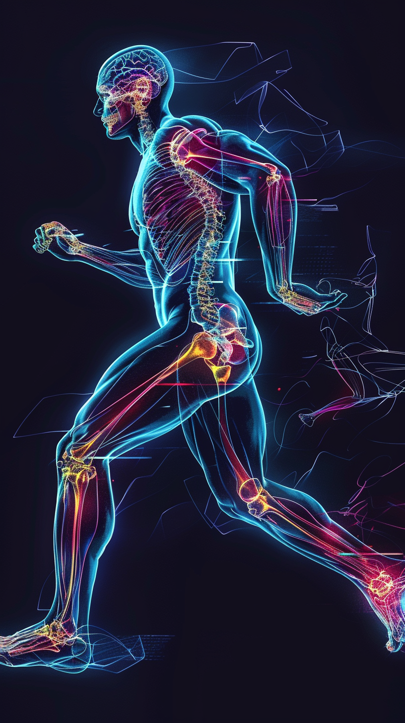 Illustration of the inner energy of a running man