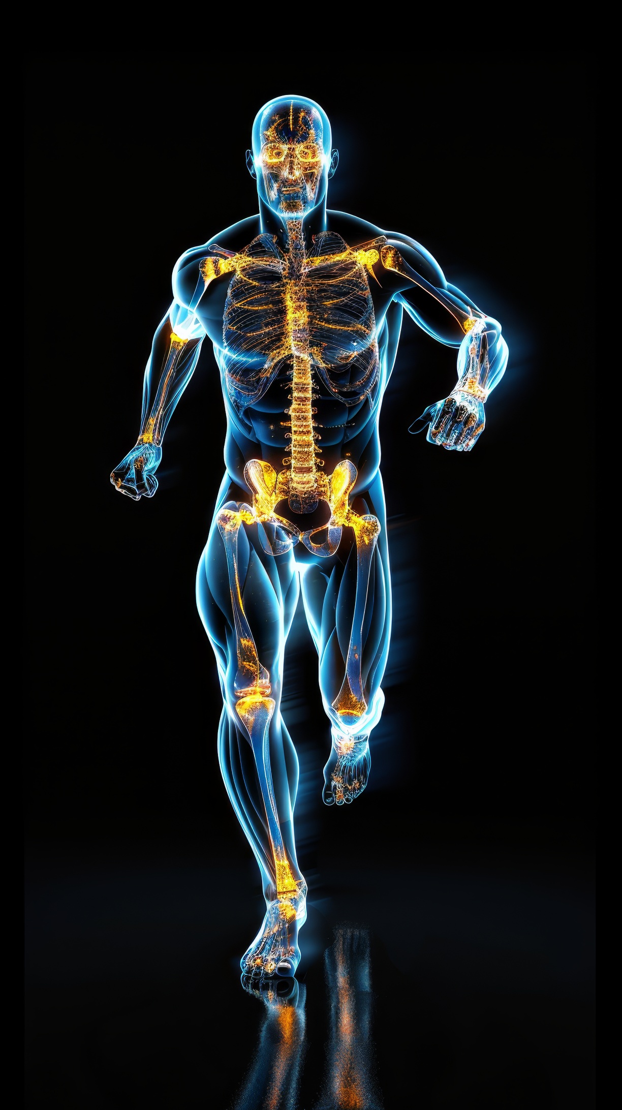 Illustration of the inner energy of a running man