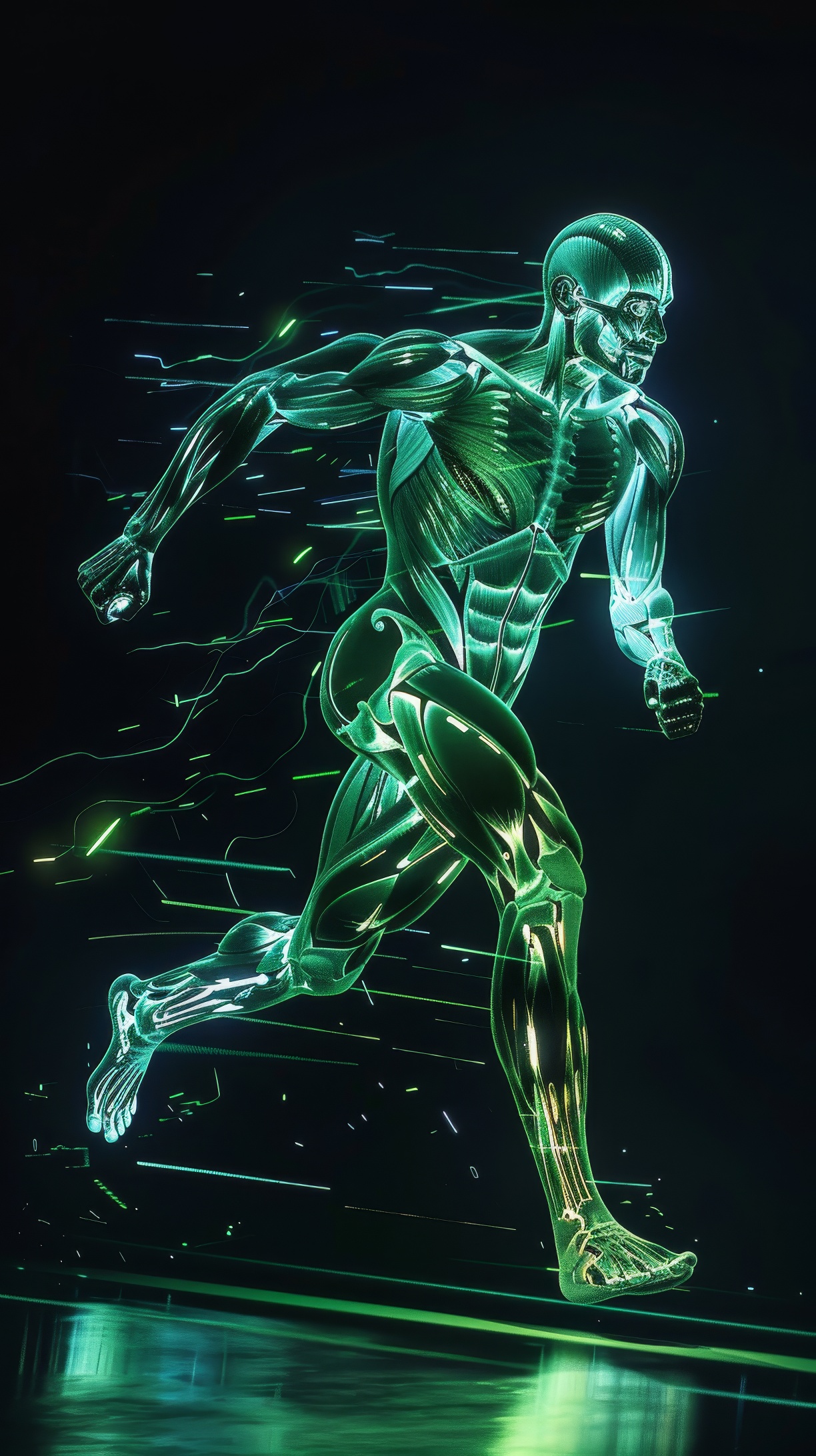 Illustration of the inner energy of a running man