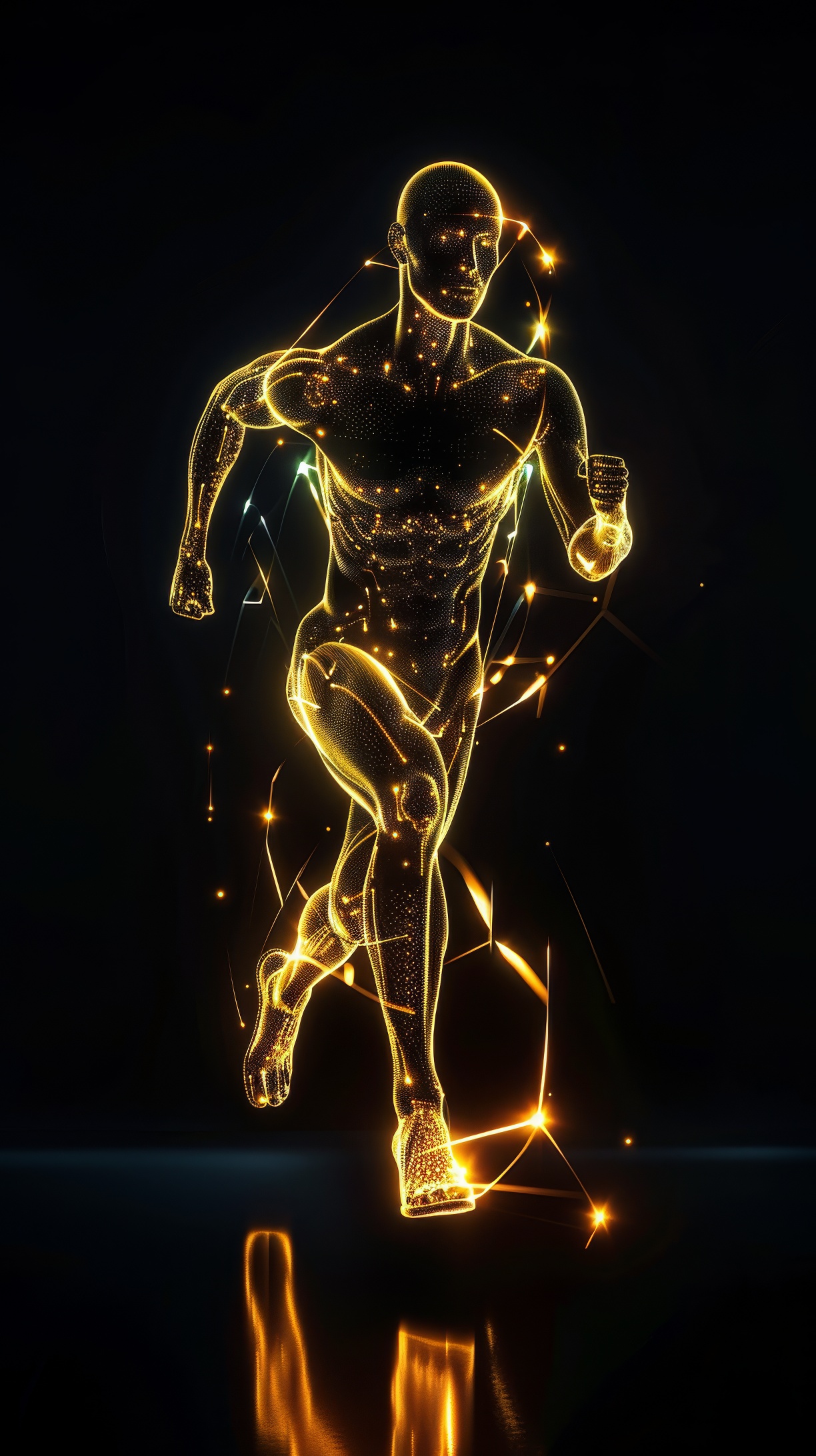 Illustration of the inner energy of a running man