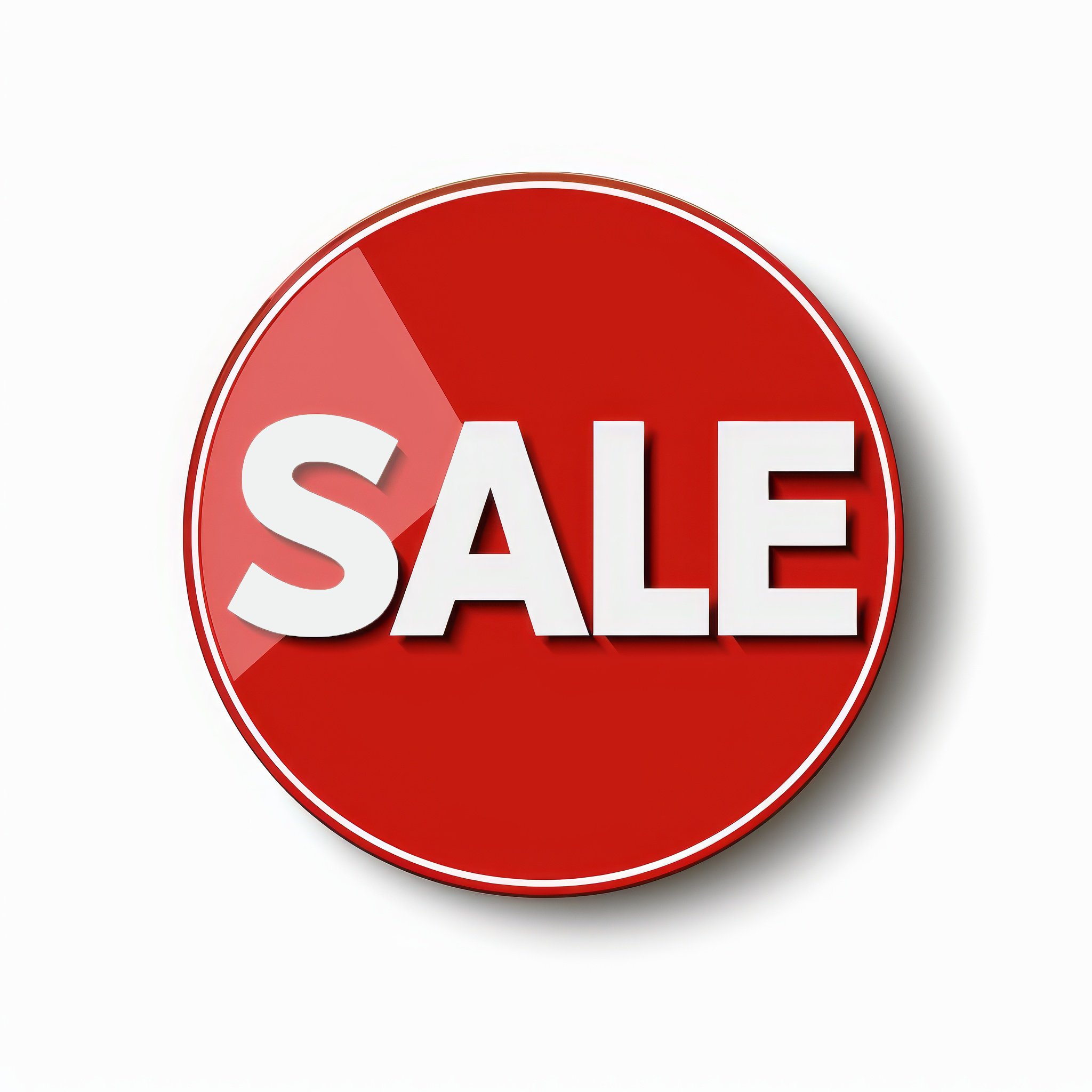 Sale word in red circle sign isolated on white background