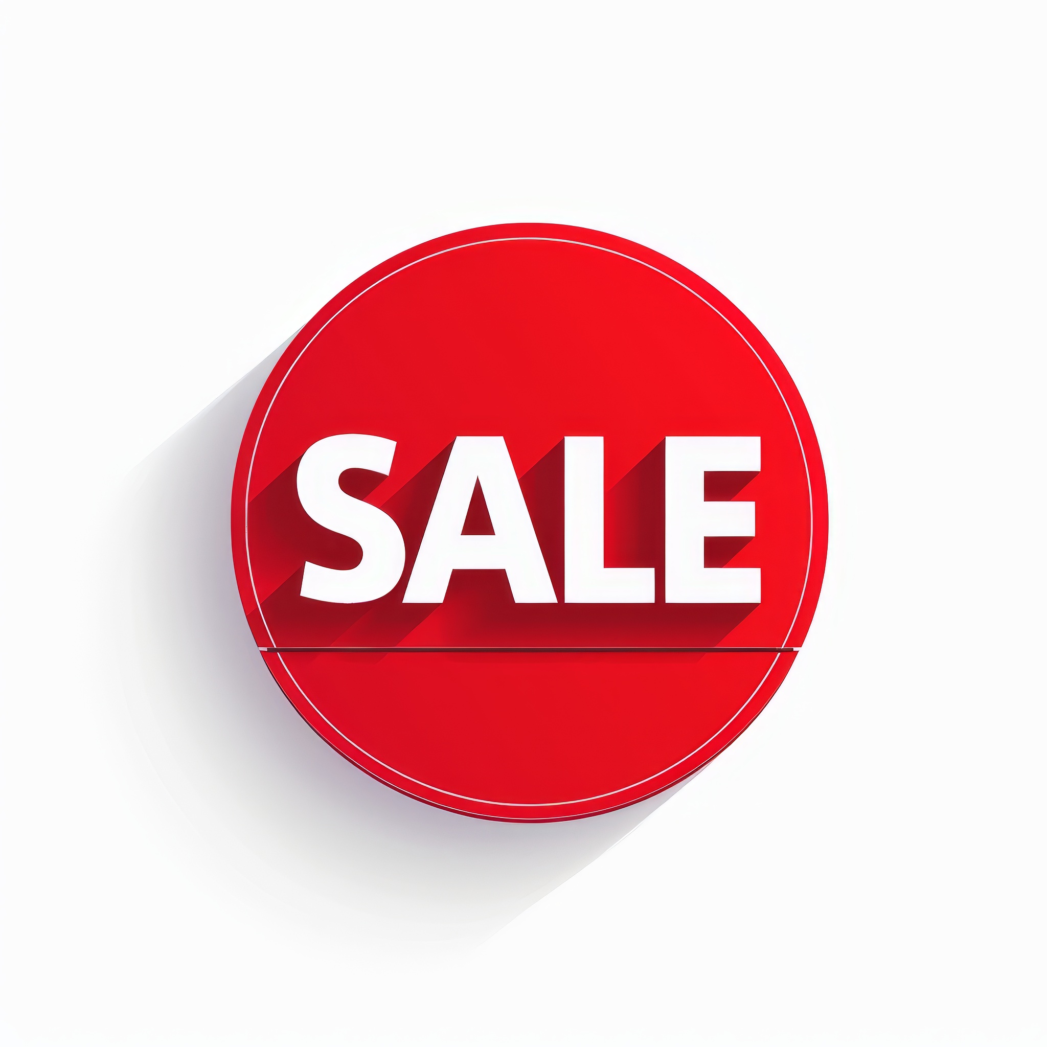 Sale word in red circle sign isolated on white background