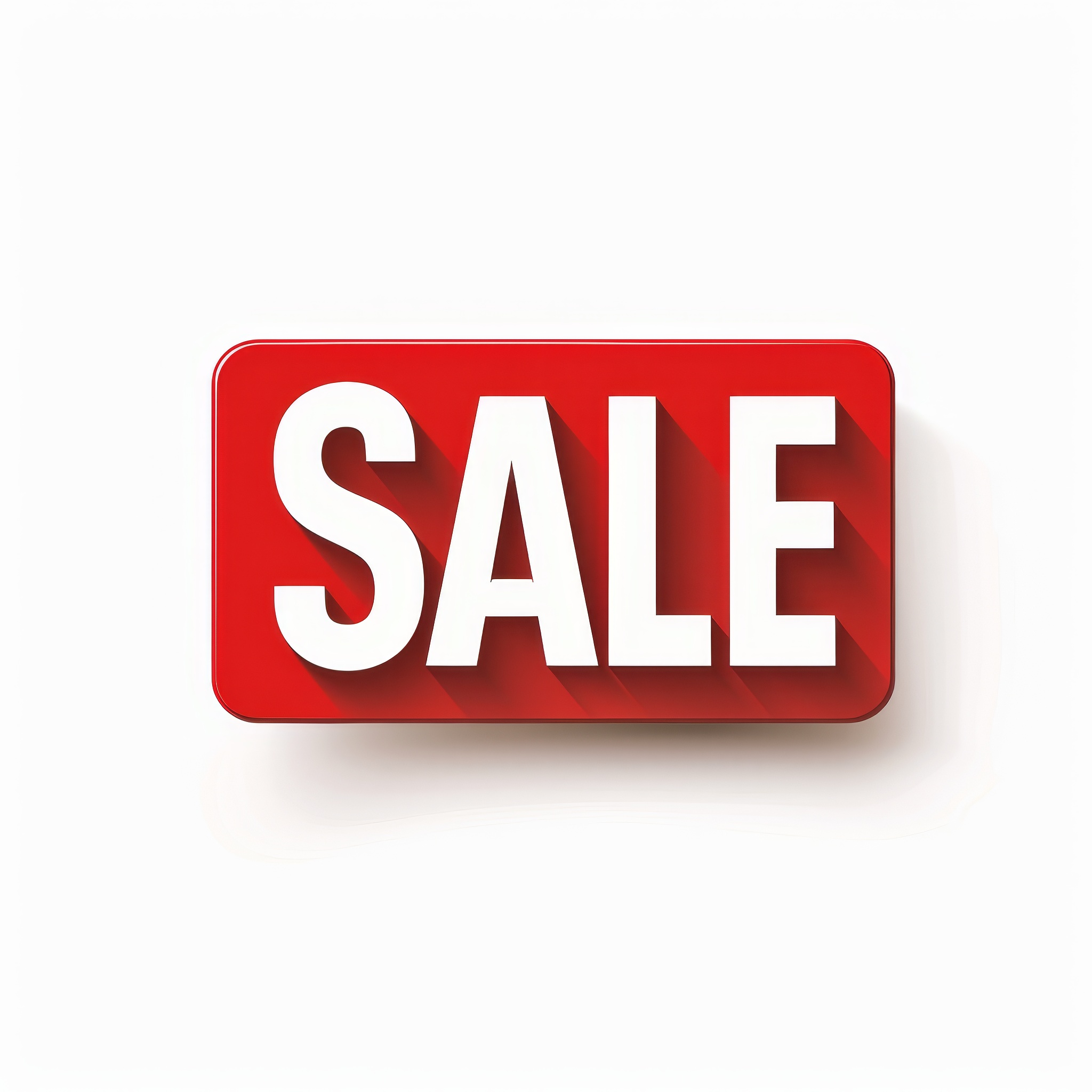 Sale word in red sign isolated on white background