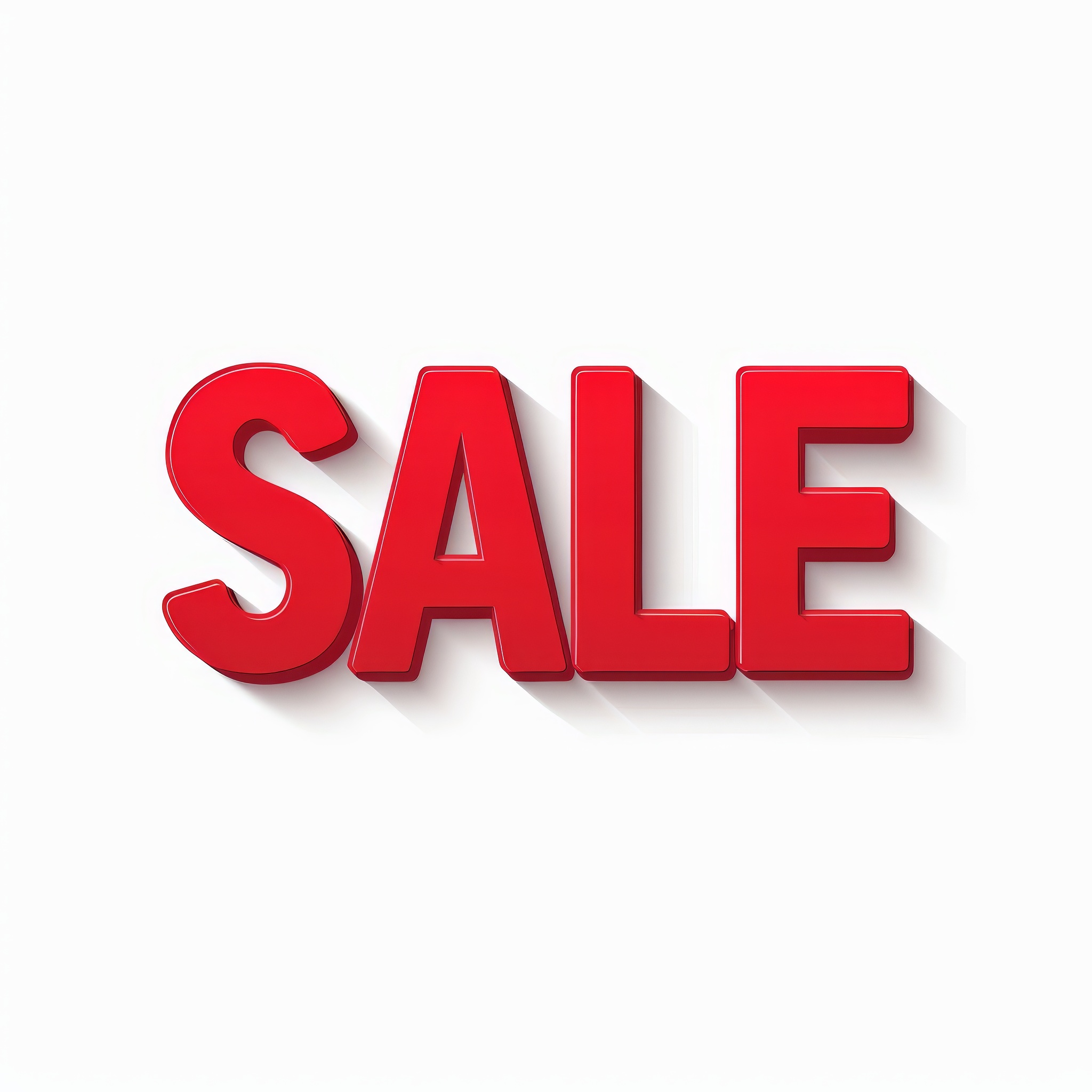 Sale word in red sign isolated on white background