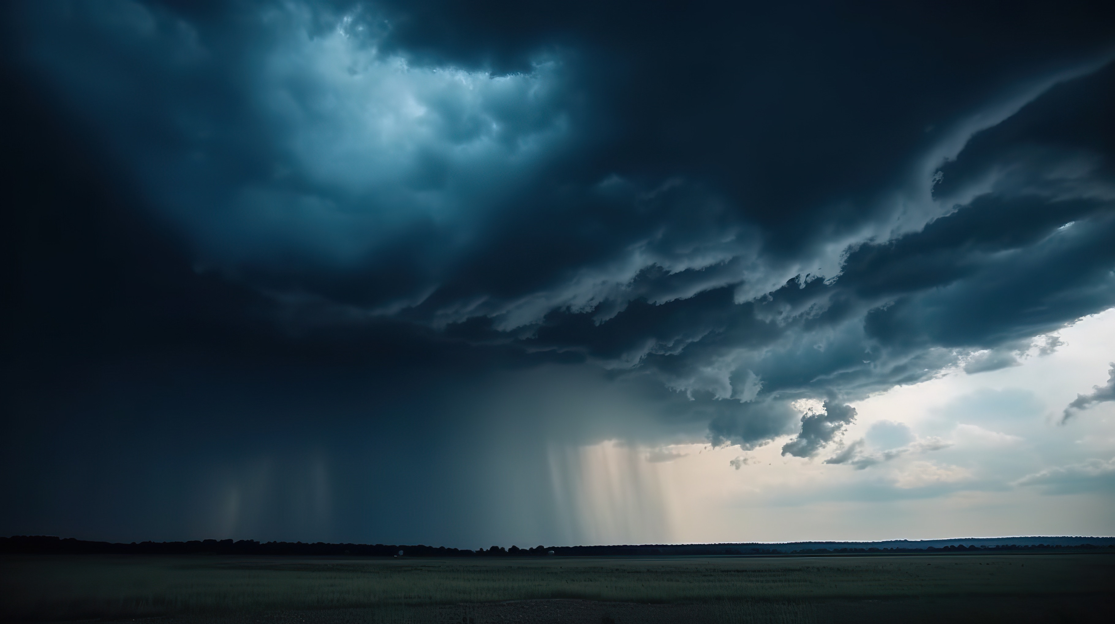Dark Clouds Over Field Skyline