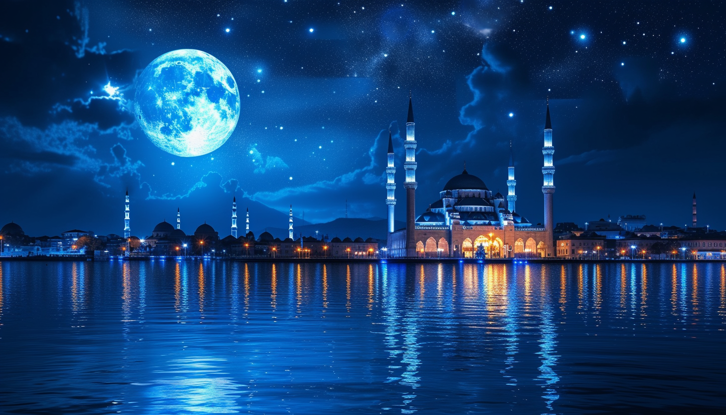A Ramadan moon and the mosque