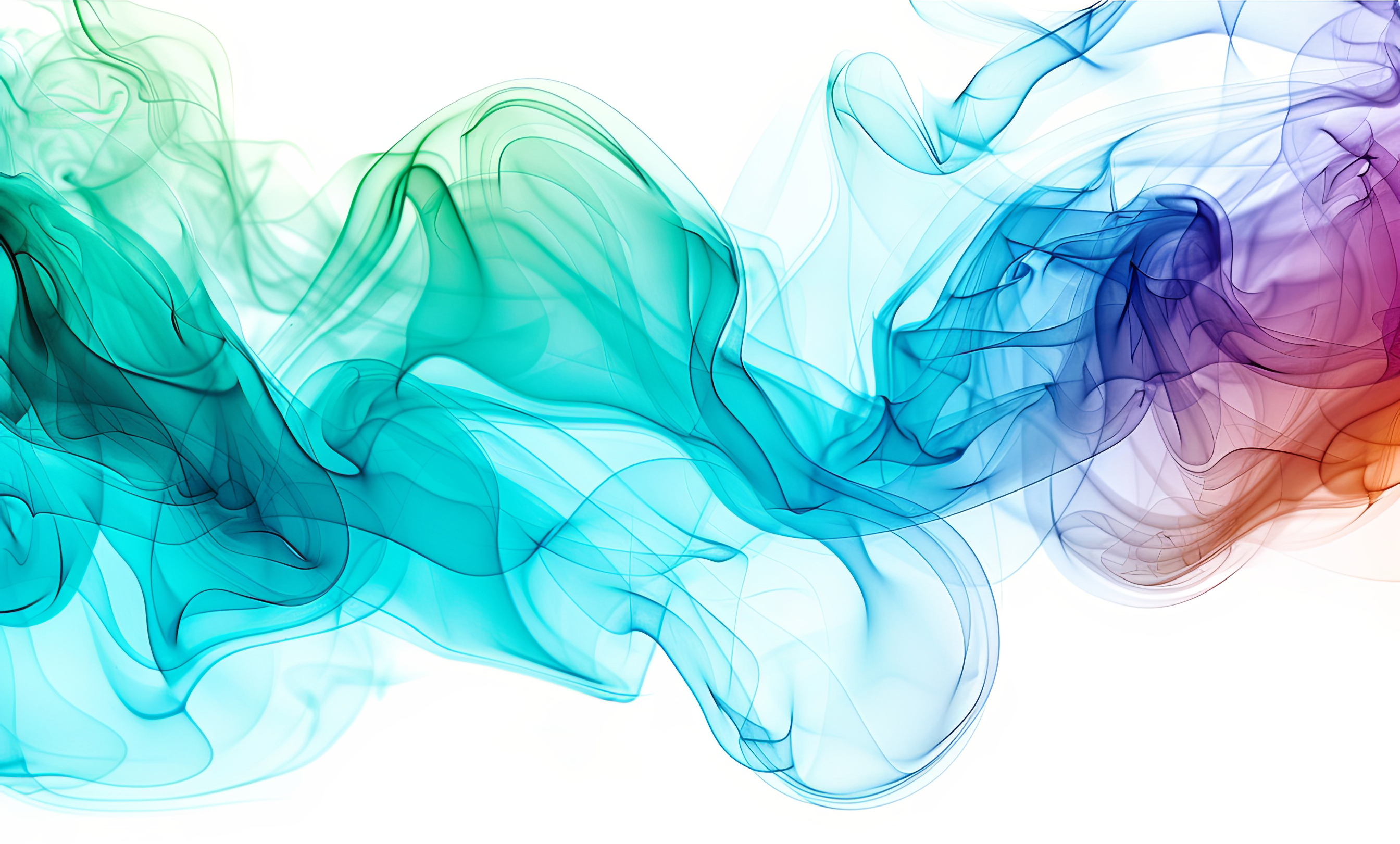 Abstract colorful smoke on white background