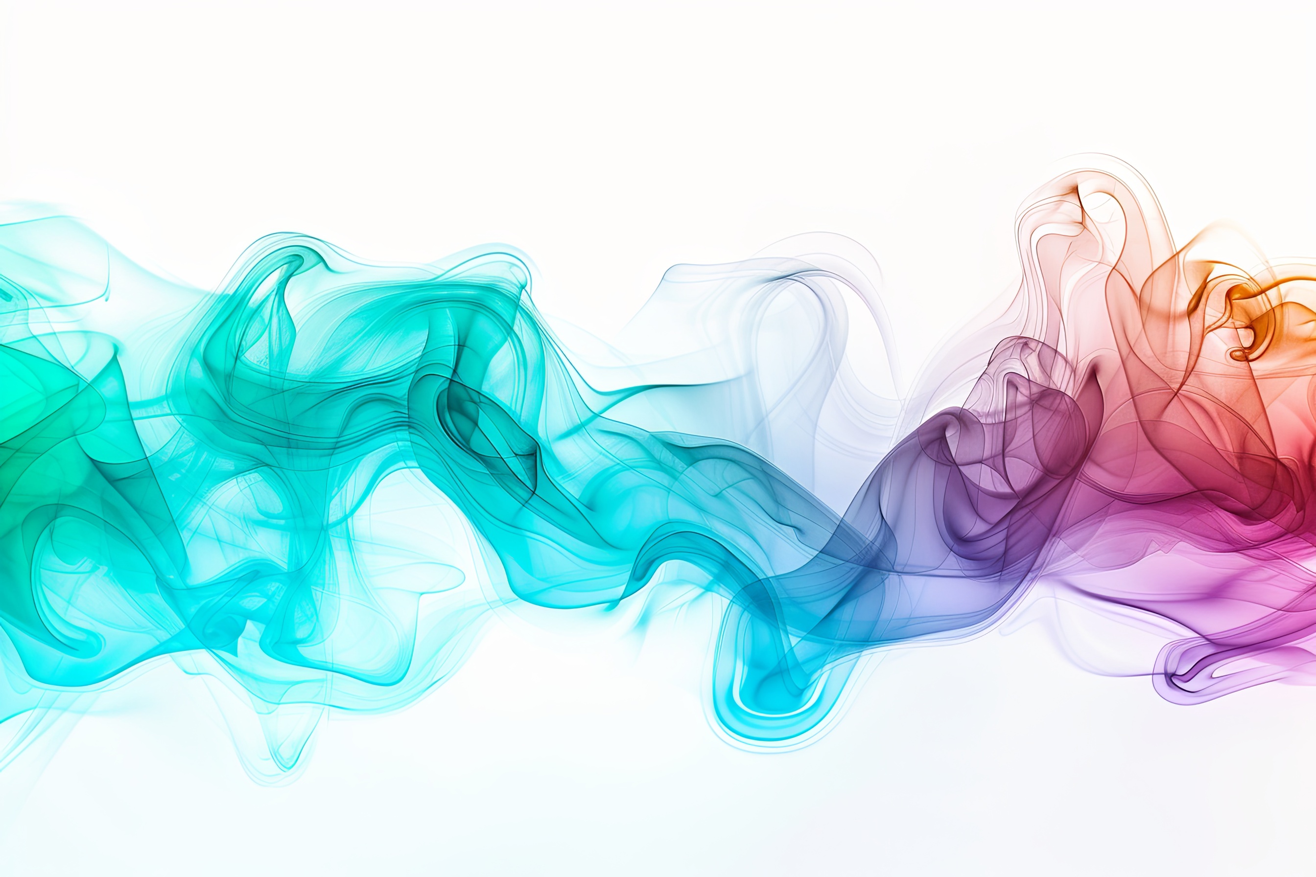 Abstract colorful smoke on white background