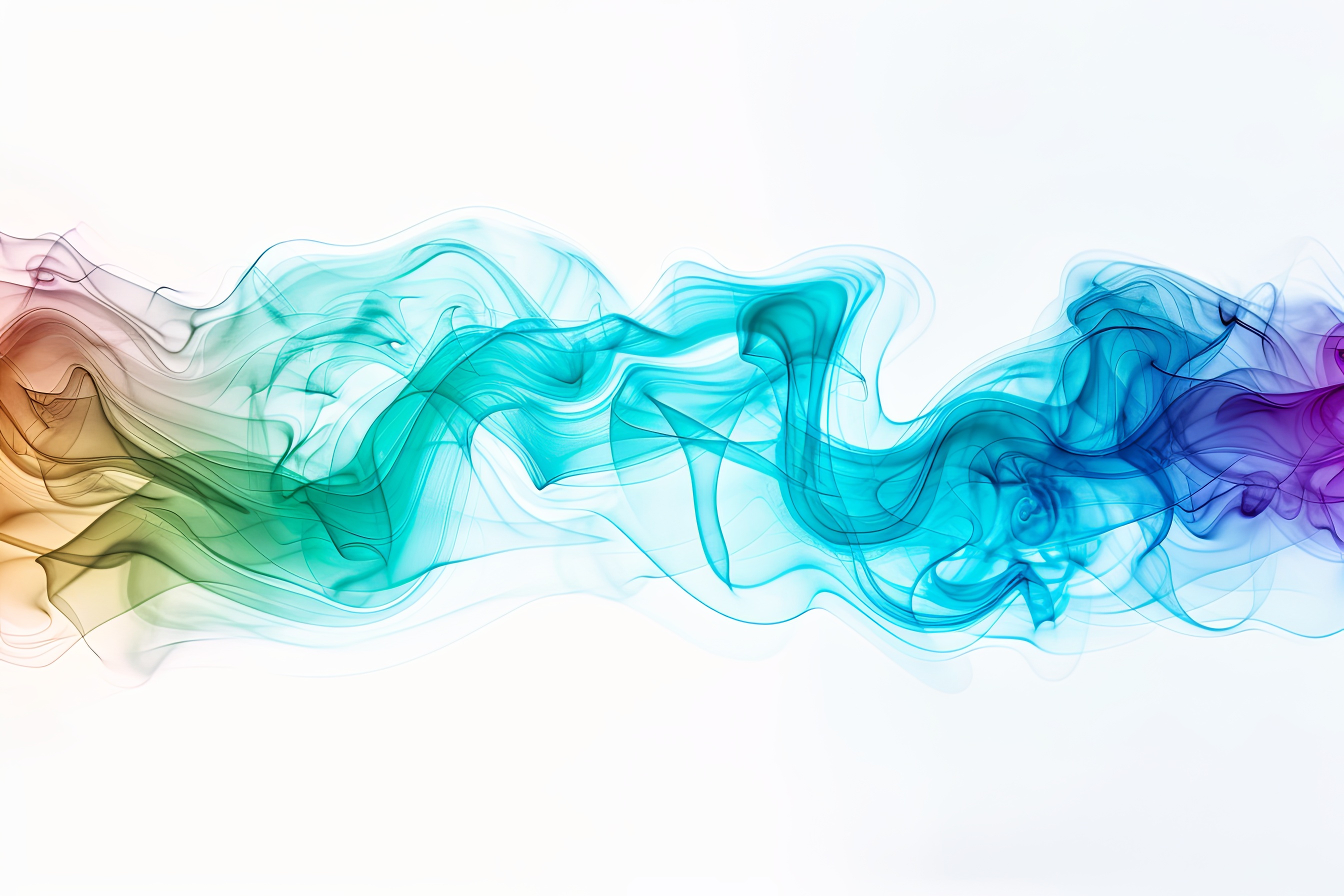Abstract colorful smoke on white background