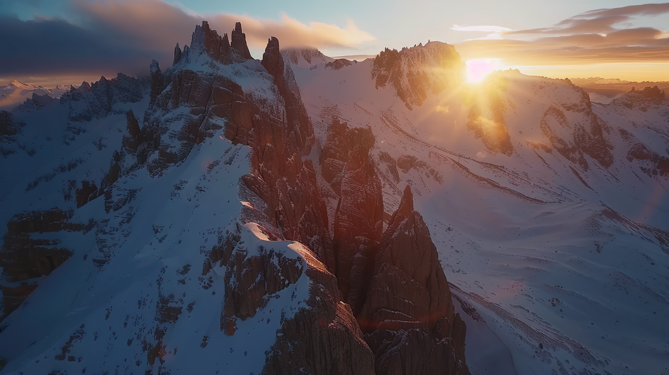 Beautiful sunset over the mountains