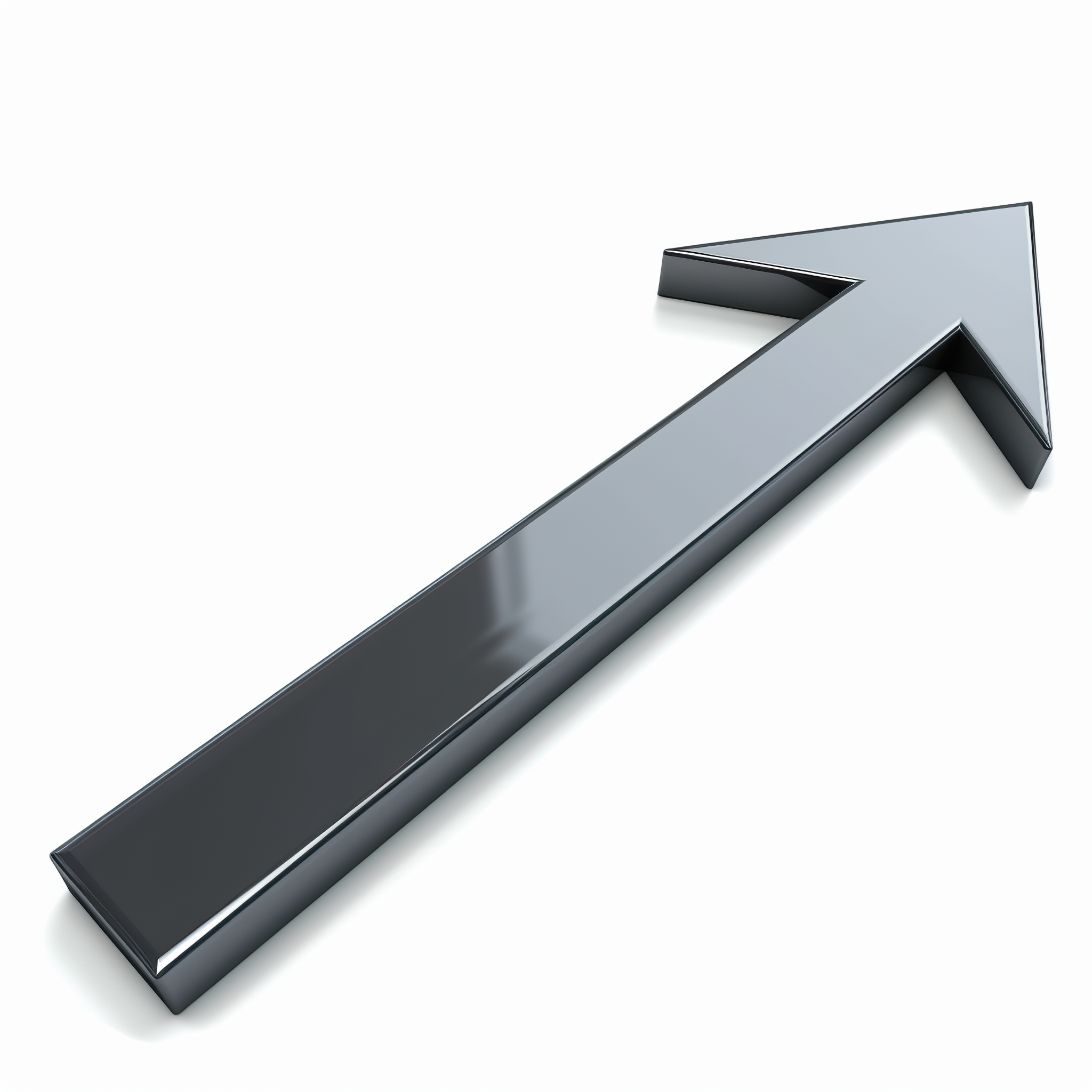 Black 3d arrow on white background