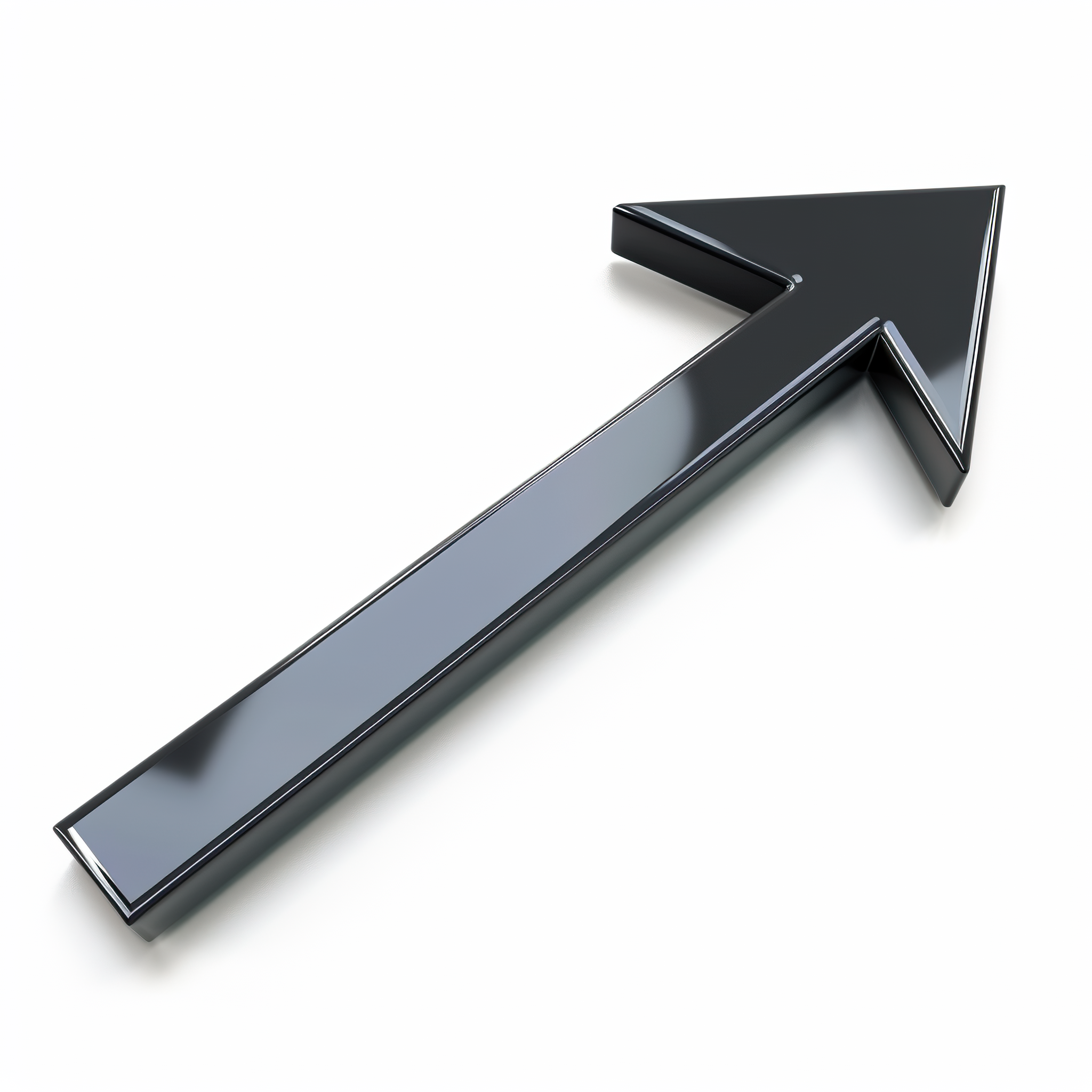 Black 3d arrow on white background