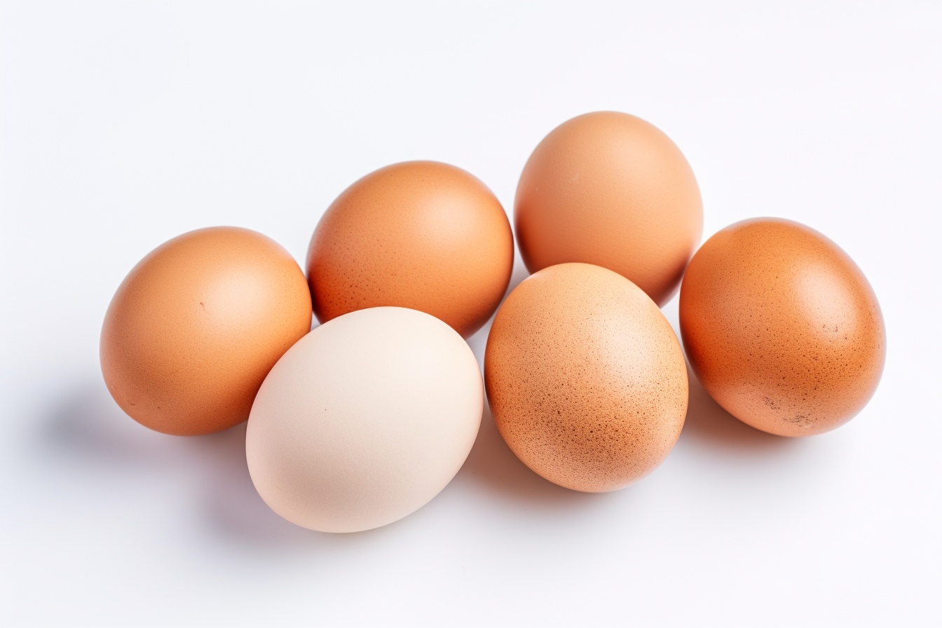 Chicken eggs isolated on white background