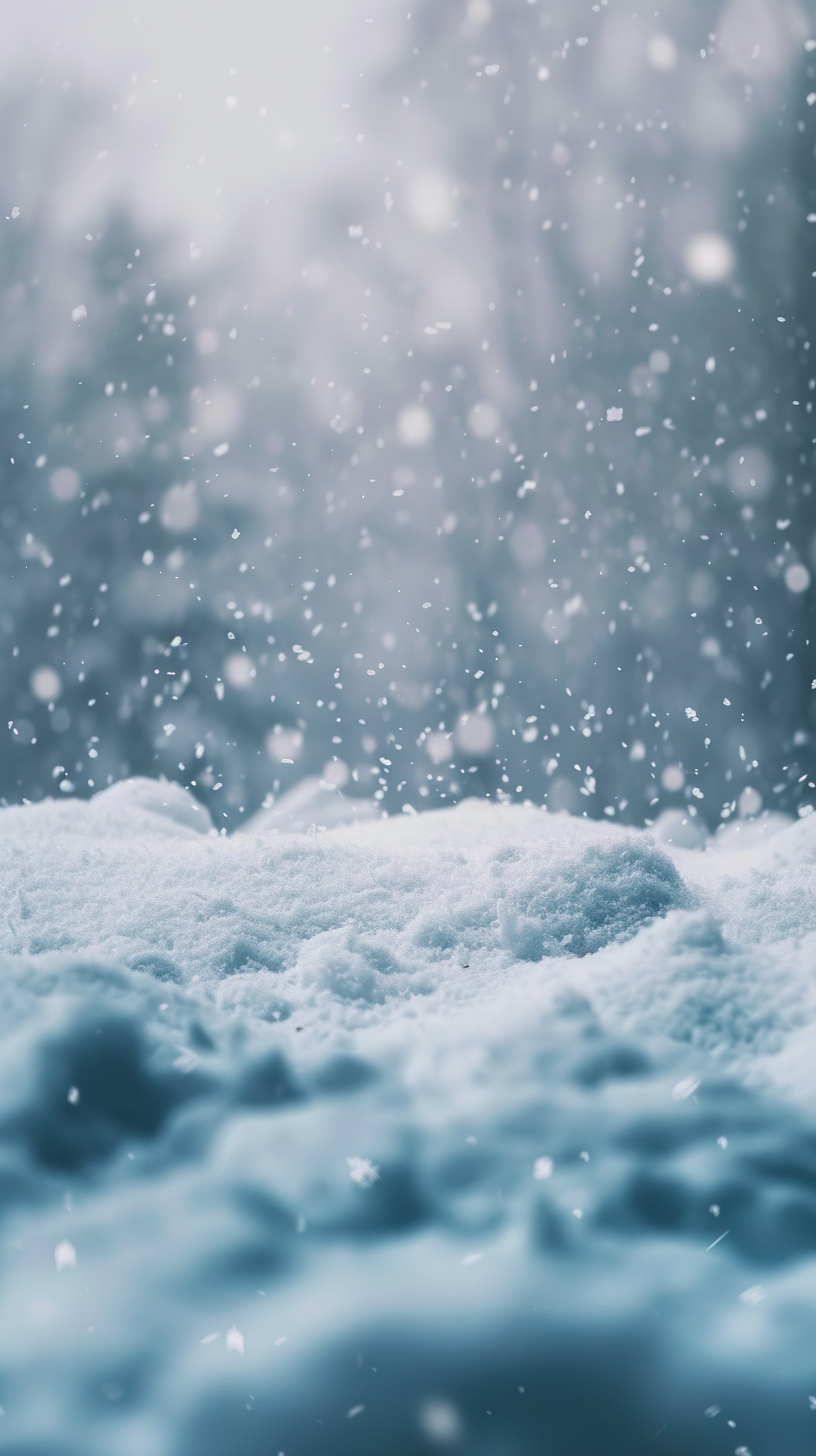 Close-up shot of Snowfall. Beautiful winter background