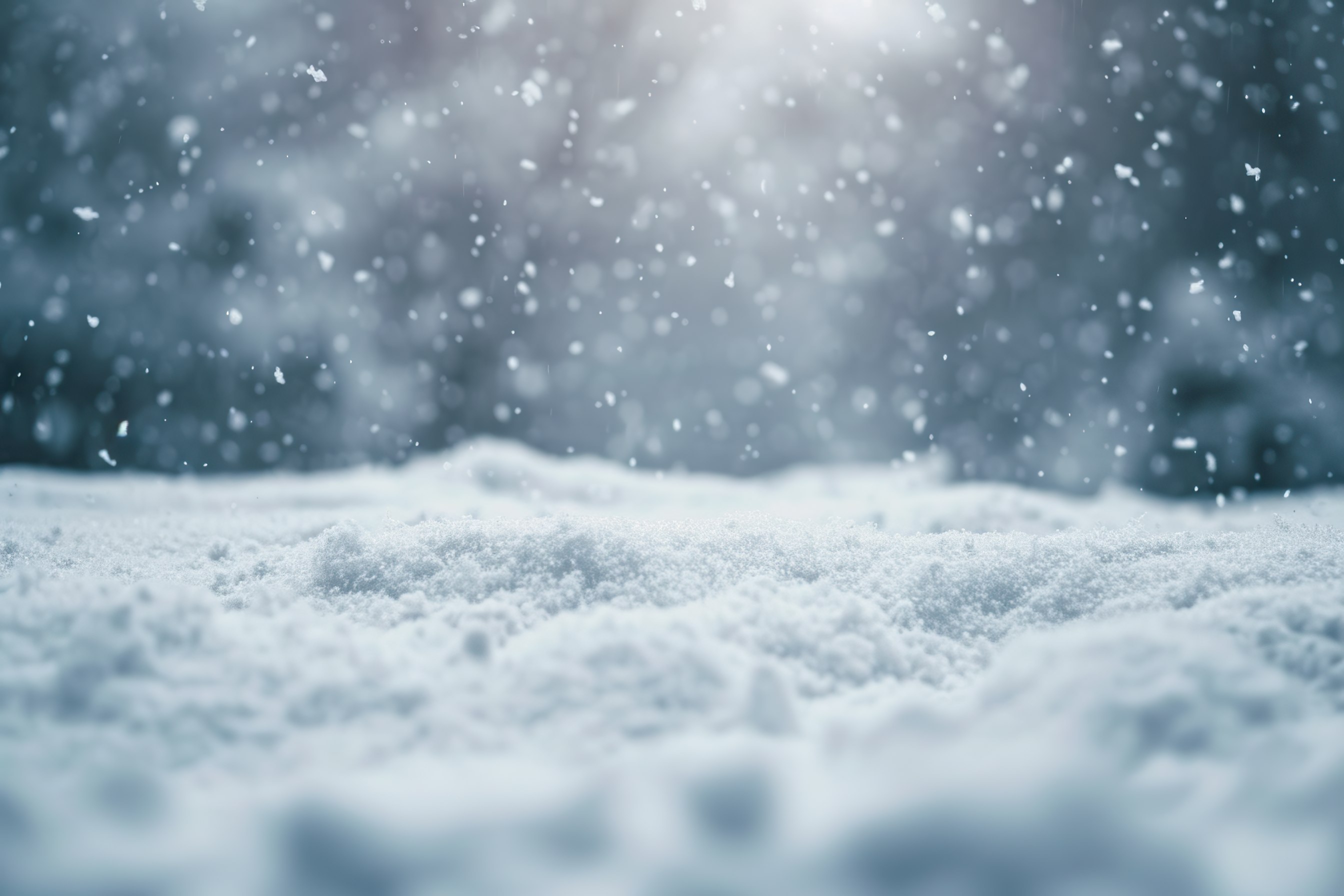 Close-up shot of Snowfall. Beautiful winter background