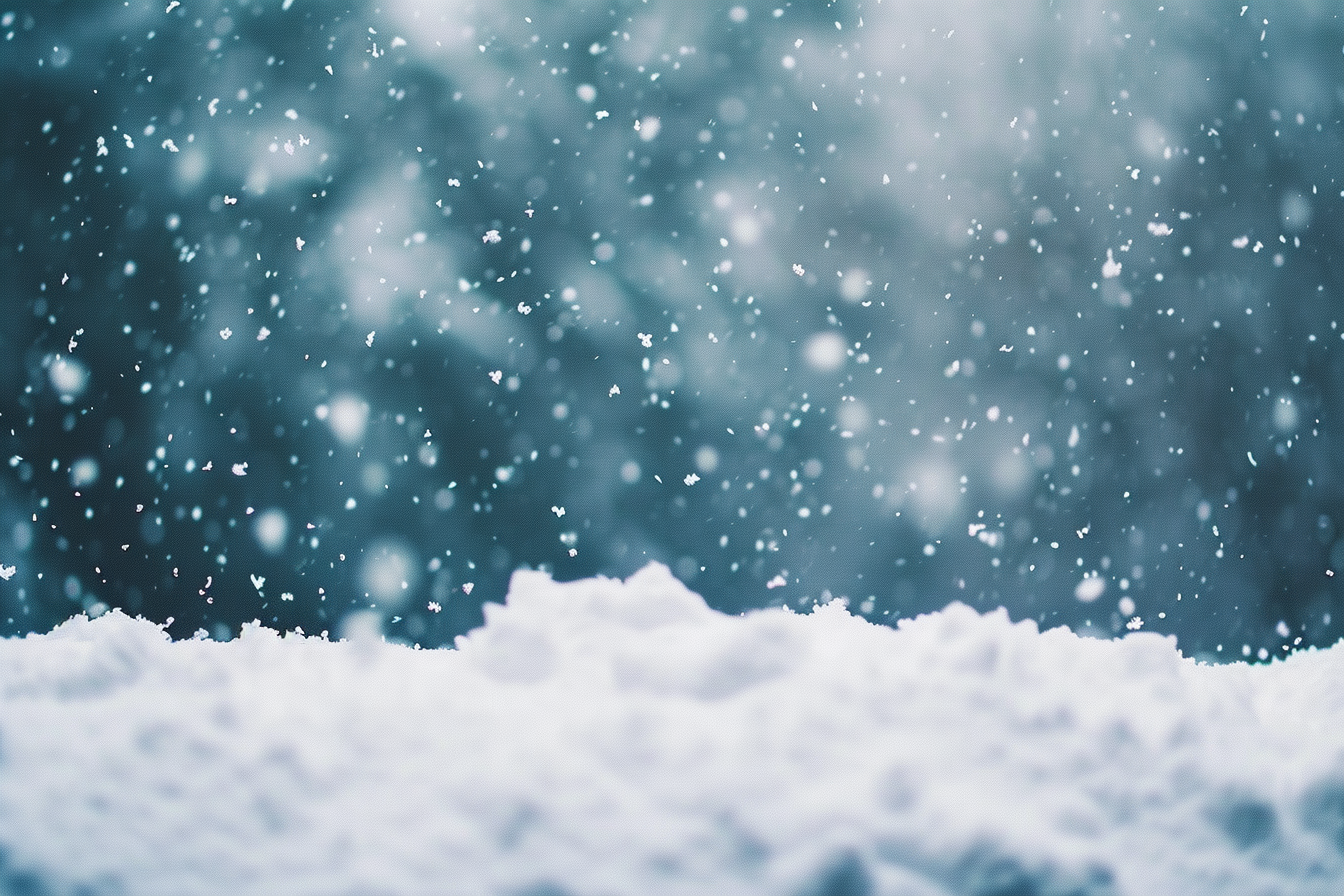 Close-up shot of Snowfall. Beautiful winter background