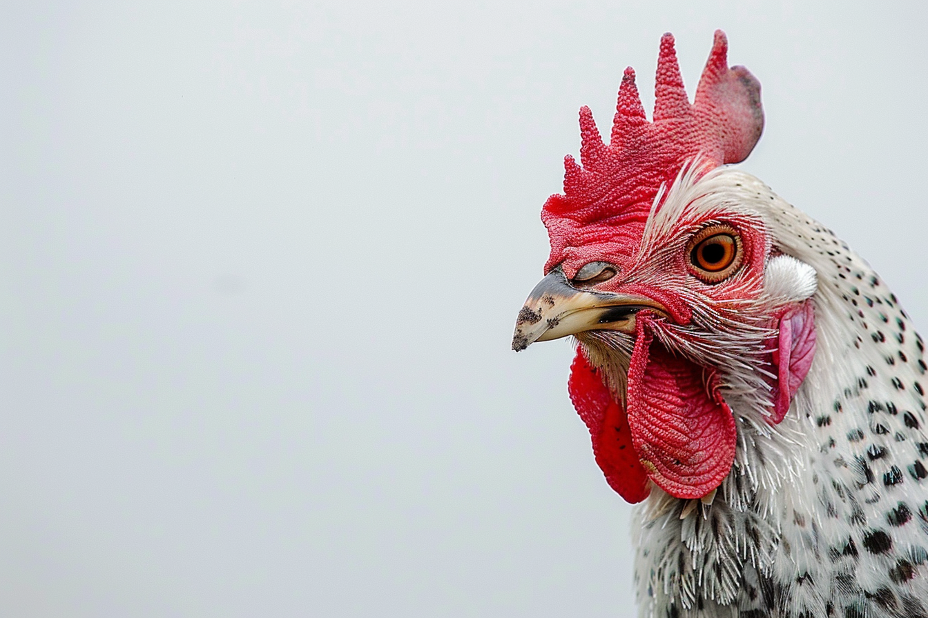 Close up view of a rooster head