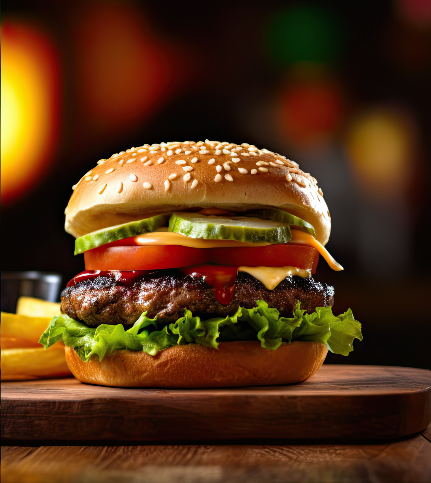 Closeup Cheeseburger Food Cheese Steak
