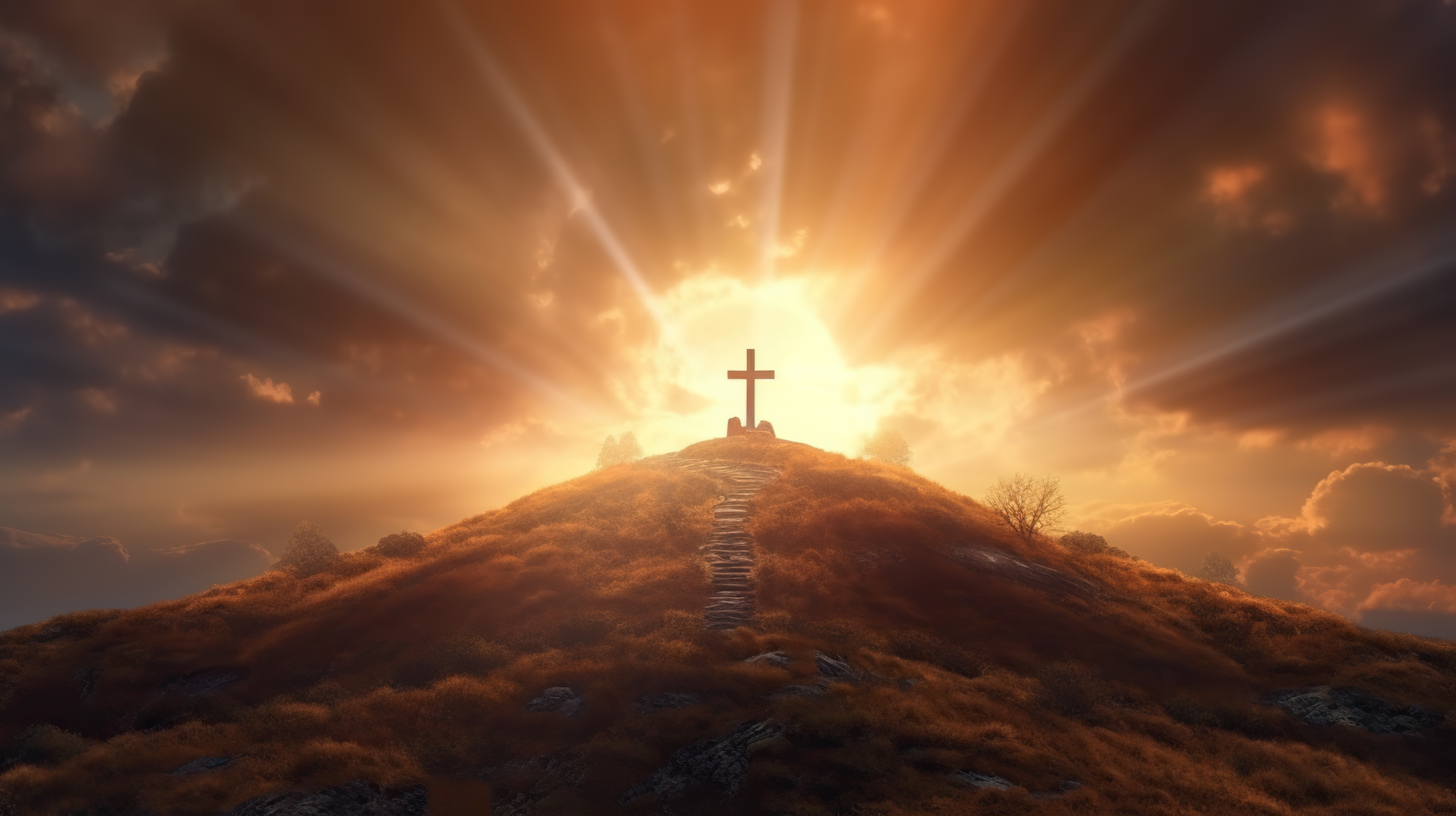 Crucifixion Of Jesus Christ - Cross At Sunset