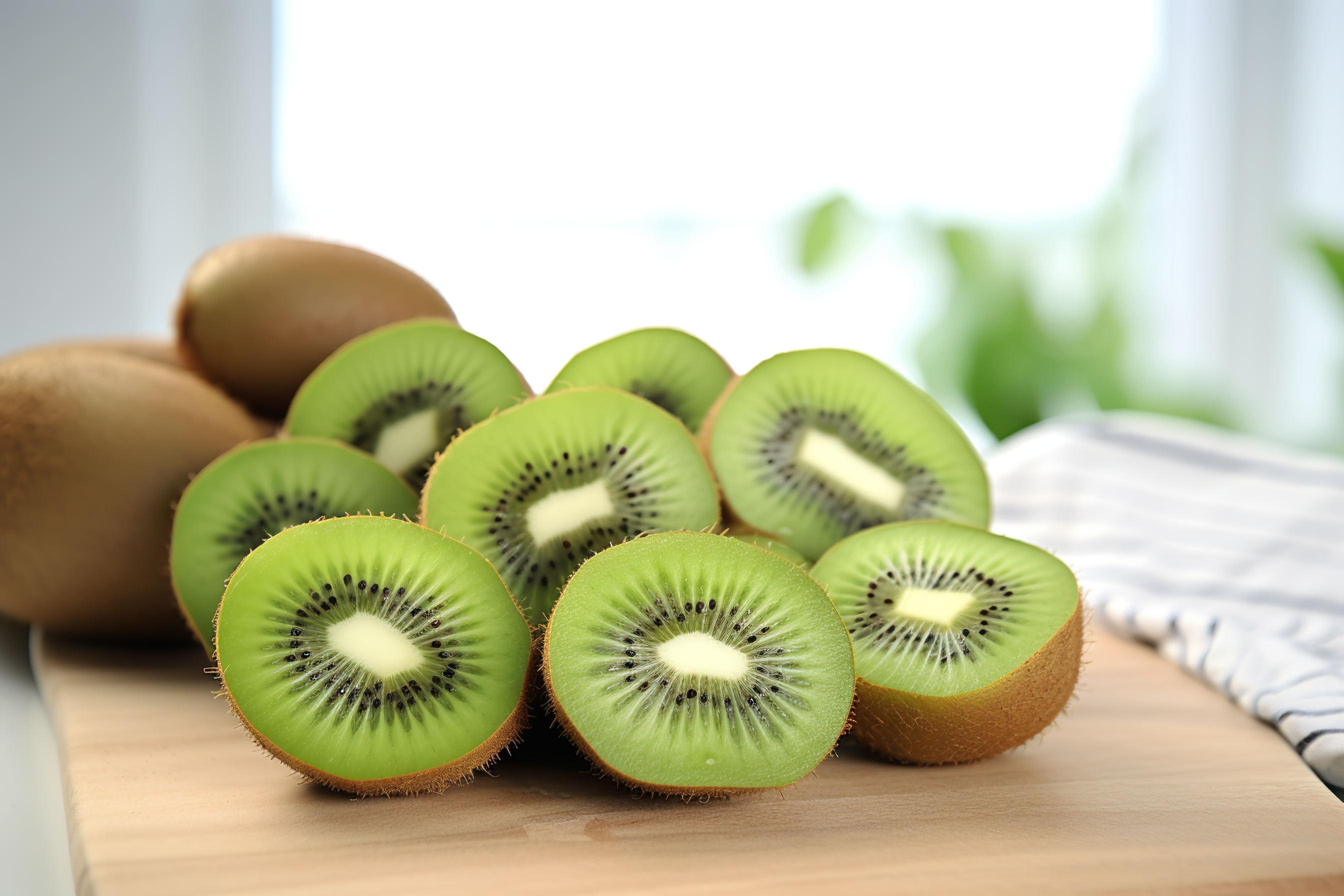 Delicious ripe kiwi fruits, isolated on white background