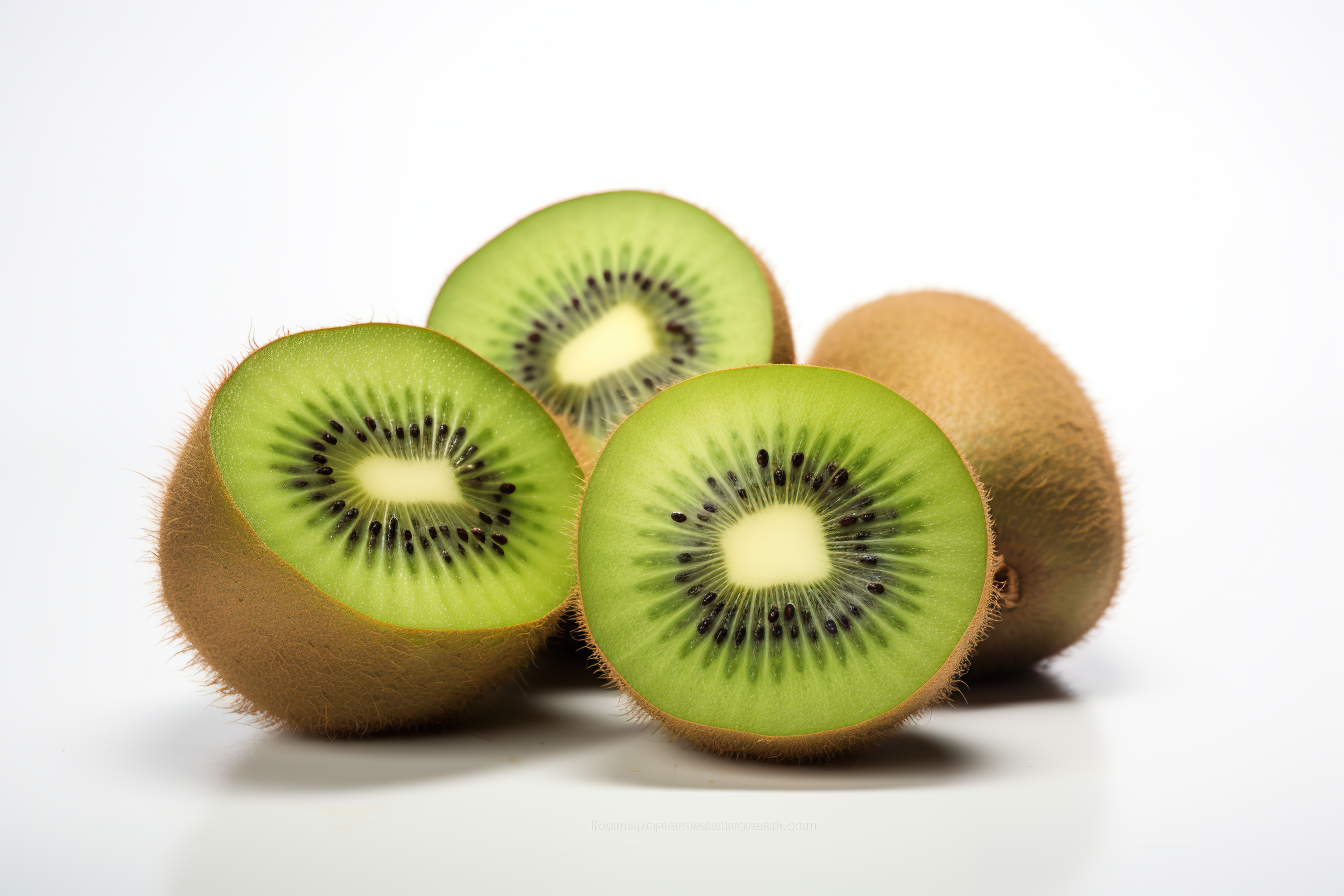 Delicious ripe kiwi fruits, isolated on white background
