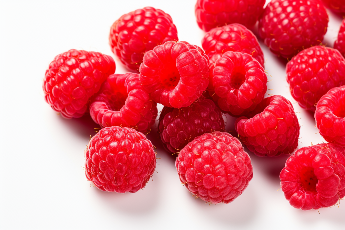 Fresh raspberry isolated on white background