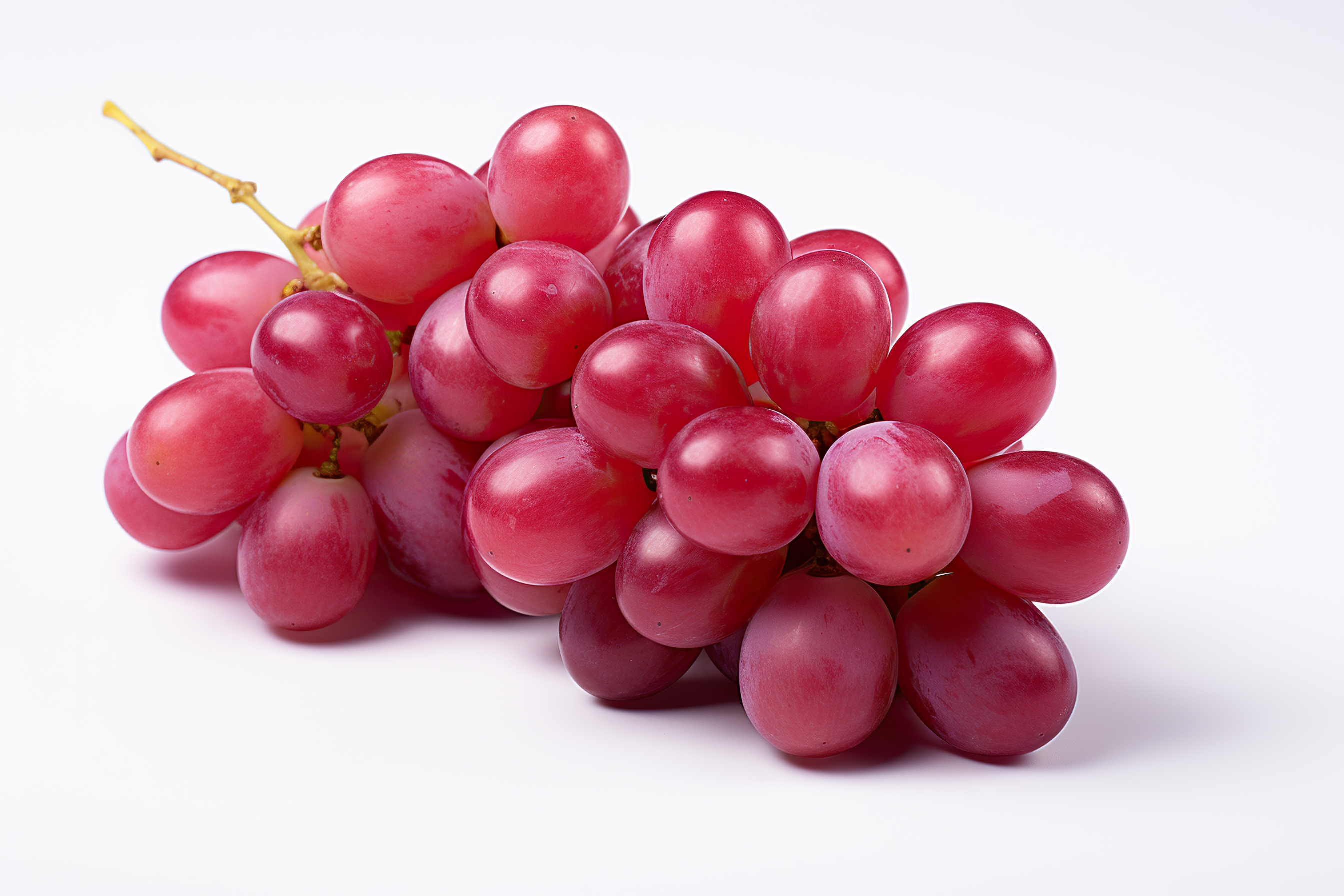 Fresh red grapes isolated on white background