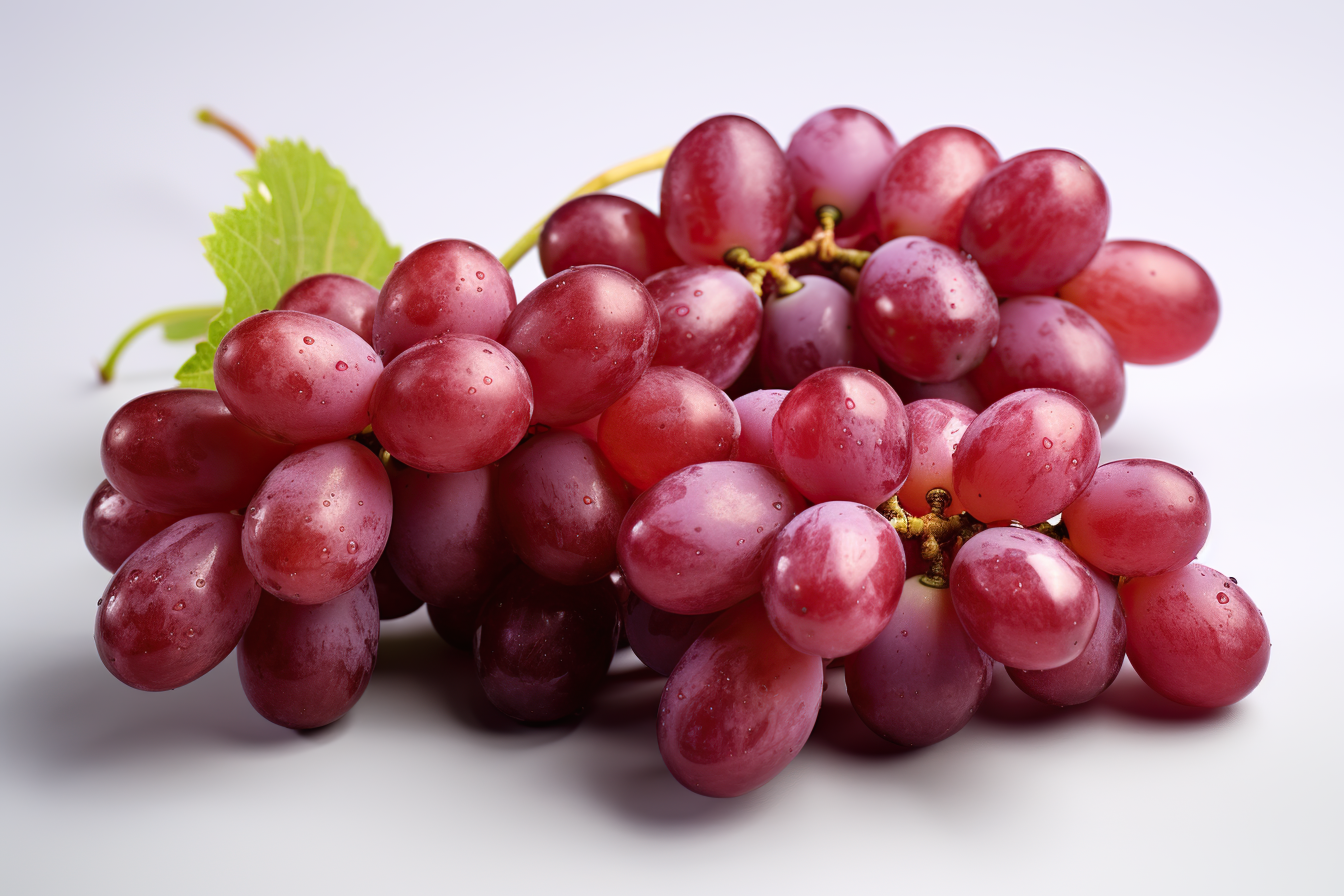 Fresh red grapes isolated on white background