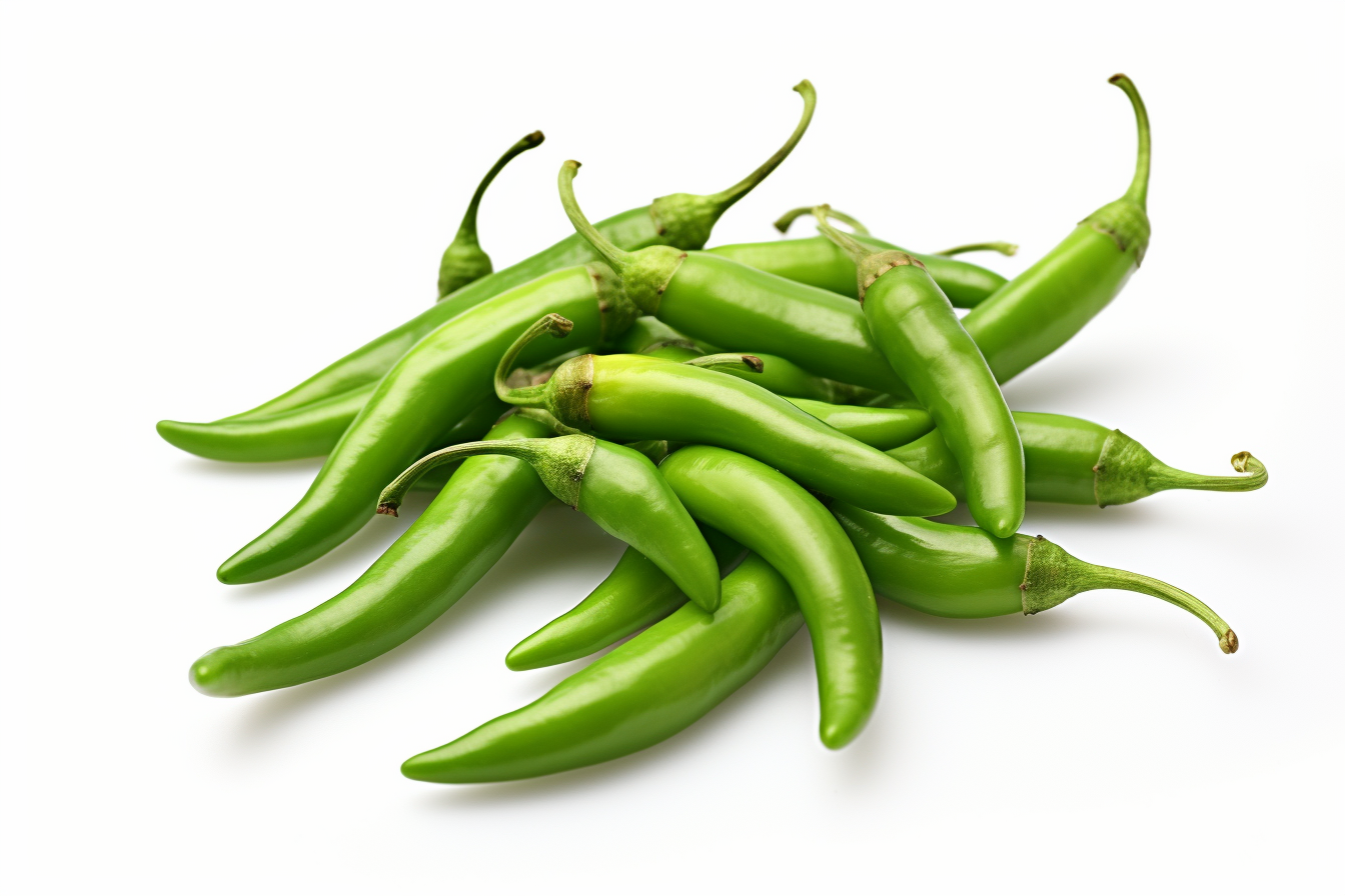 Green peppers isolated on white