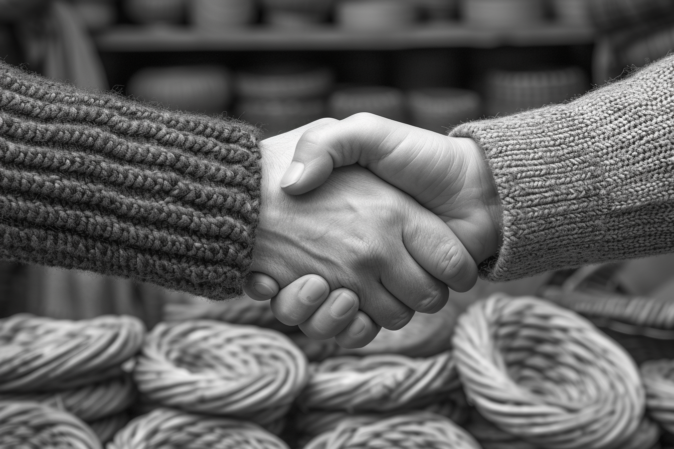 Handshake between seller and customer