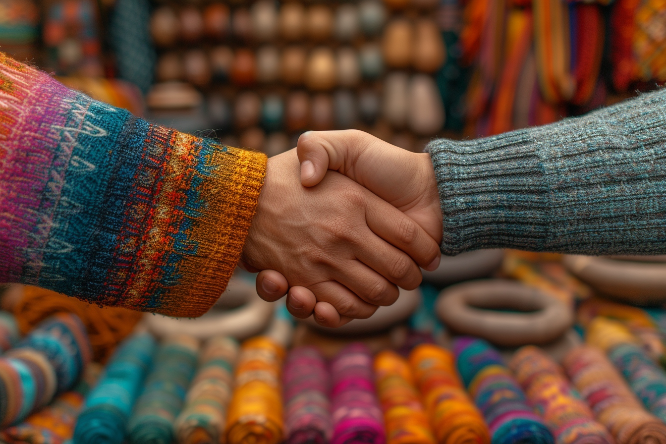 Handshake between seller and customer