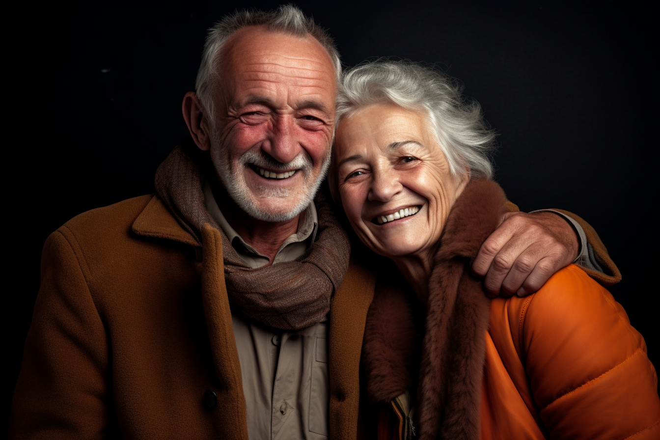 Happy senior couple spending time together - AI Generative