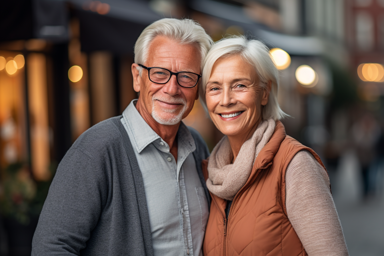 Happy senior couple spending time together - AI Generative