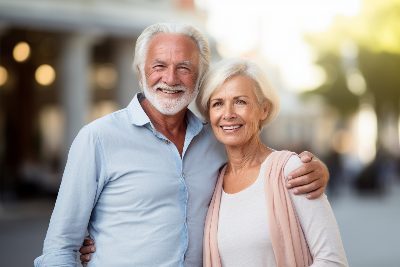 Happy senior couple spending time together - AI Generative