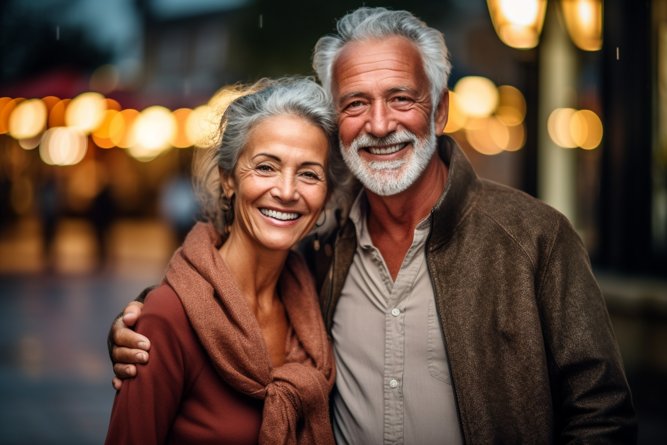 Happy senior couple spending time together - AI Generative