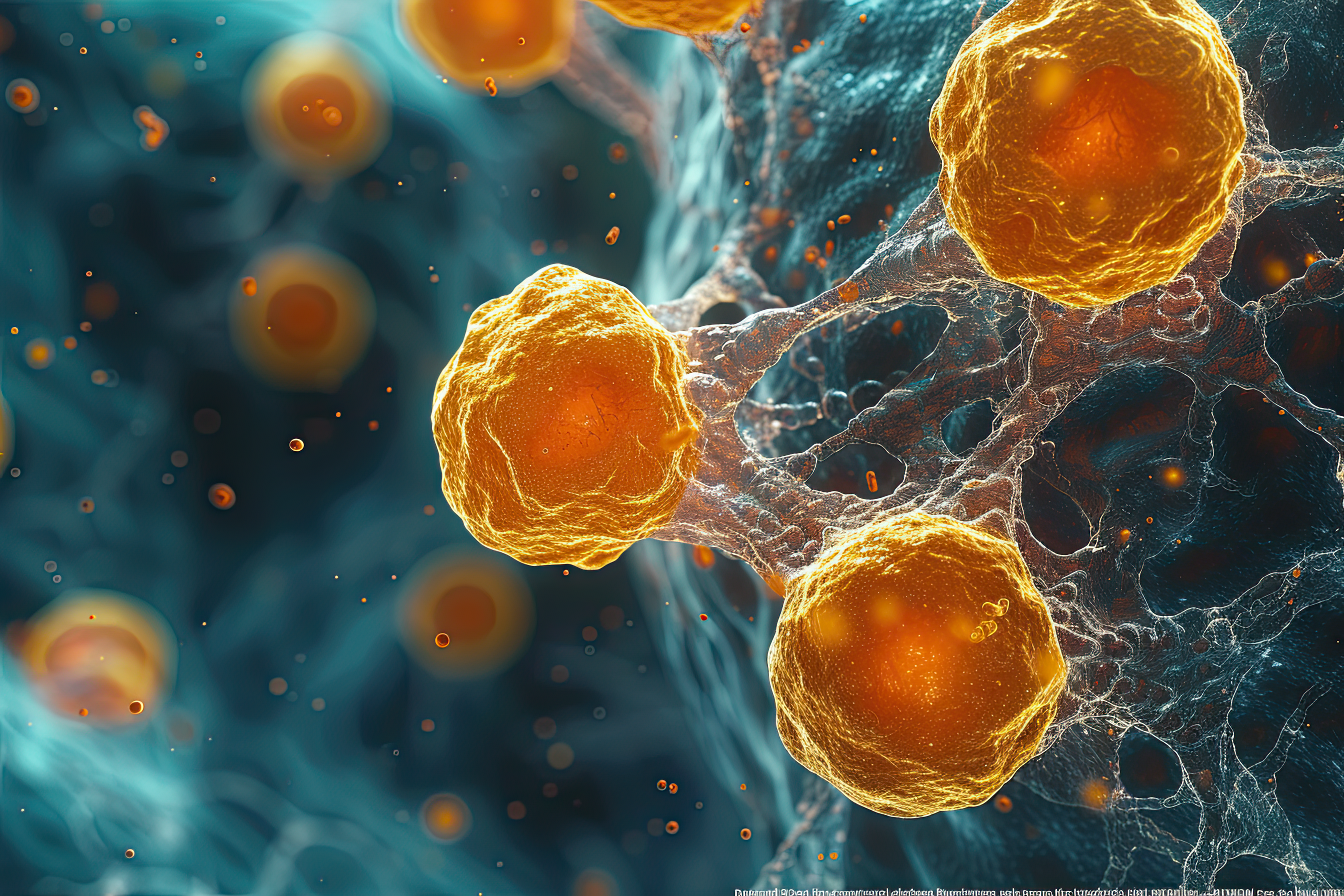 Macro image cancer cells, 3d