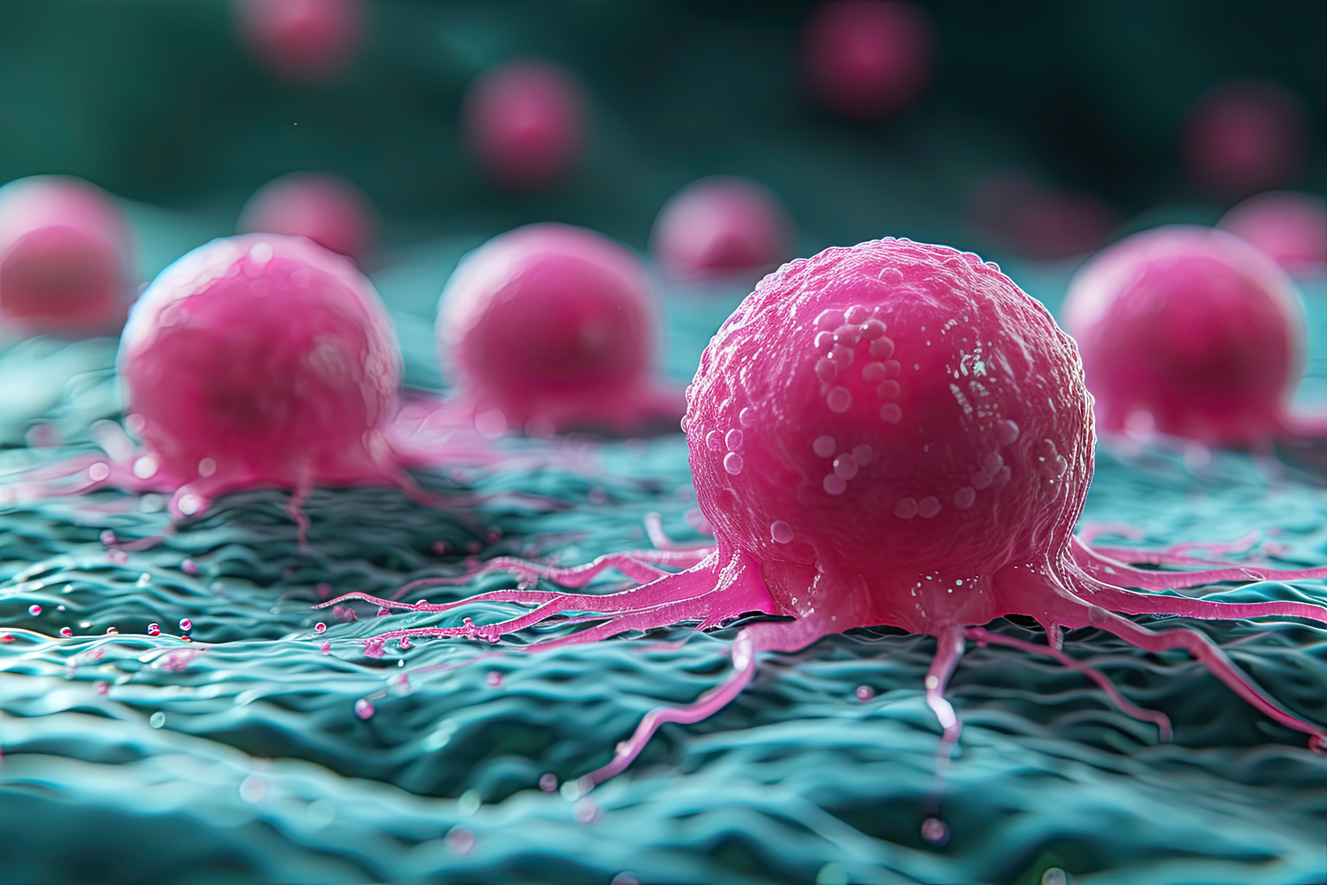 Macro image cancer cells, 3d