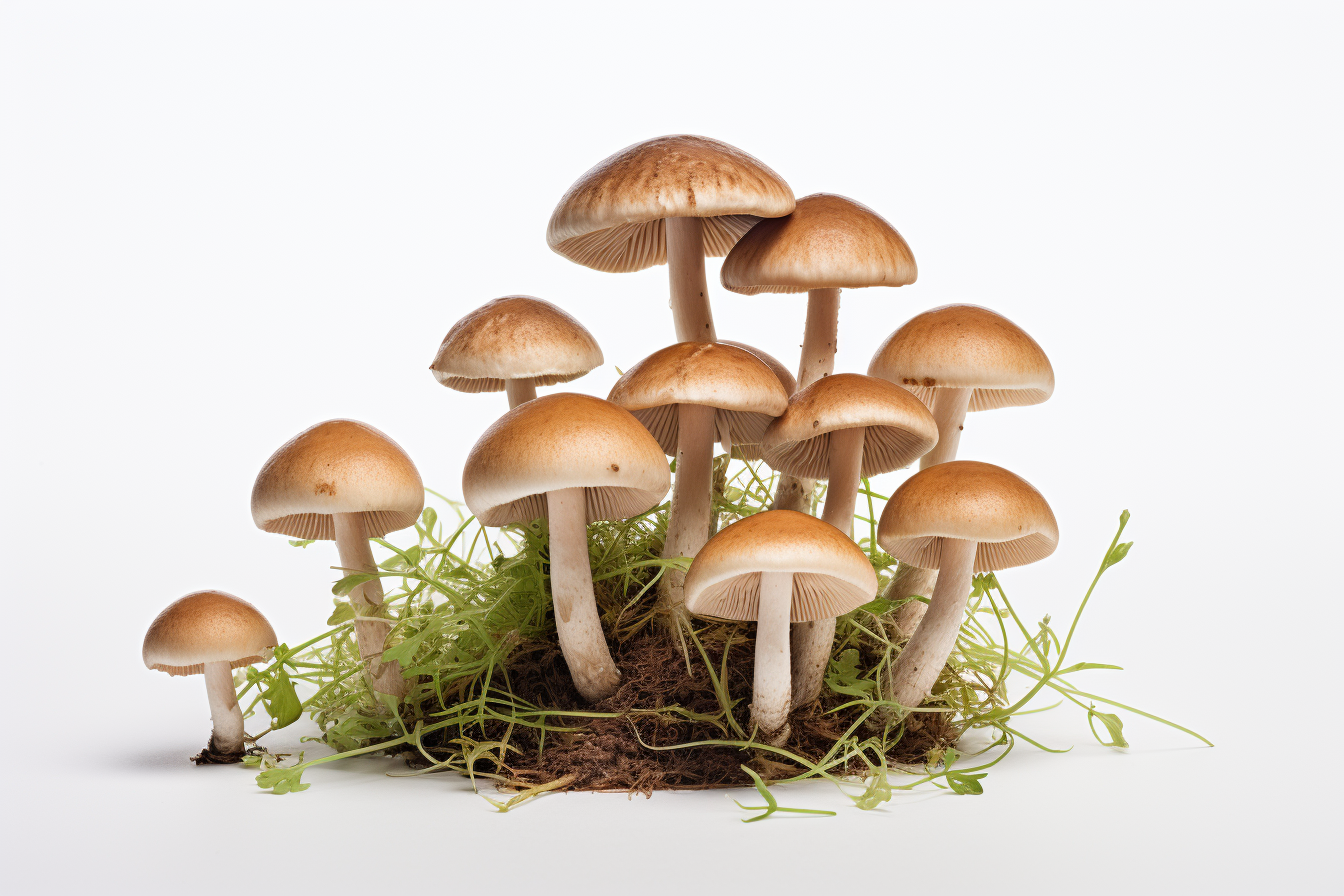 Mushrooms isolated on white background