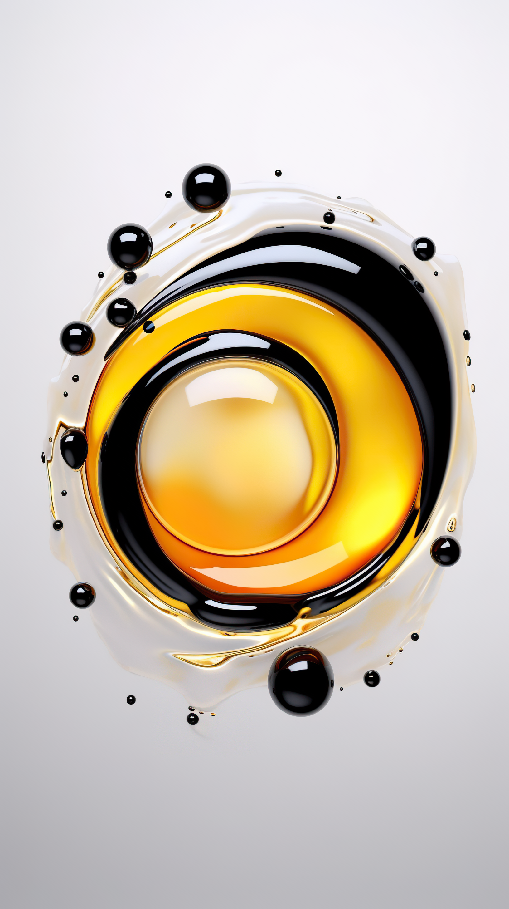 Olive or engine oil swirling on white background