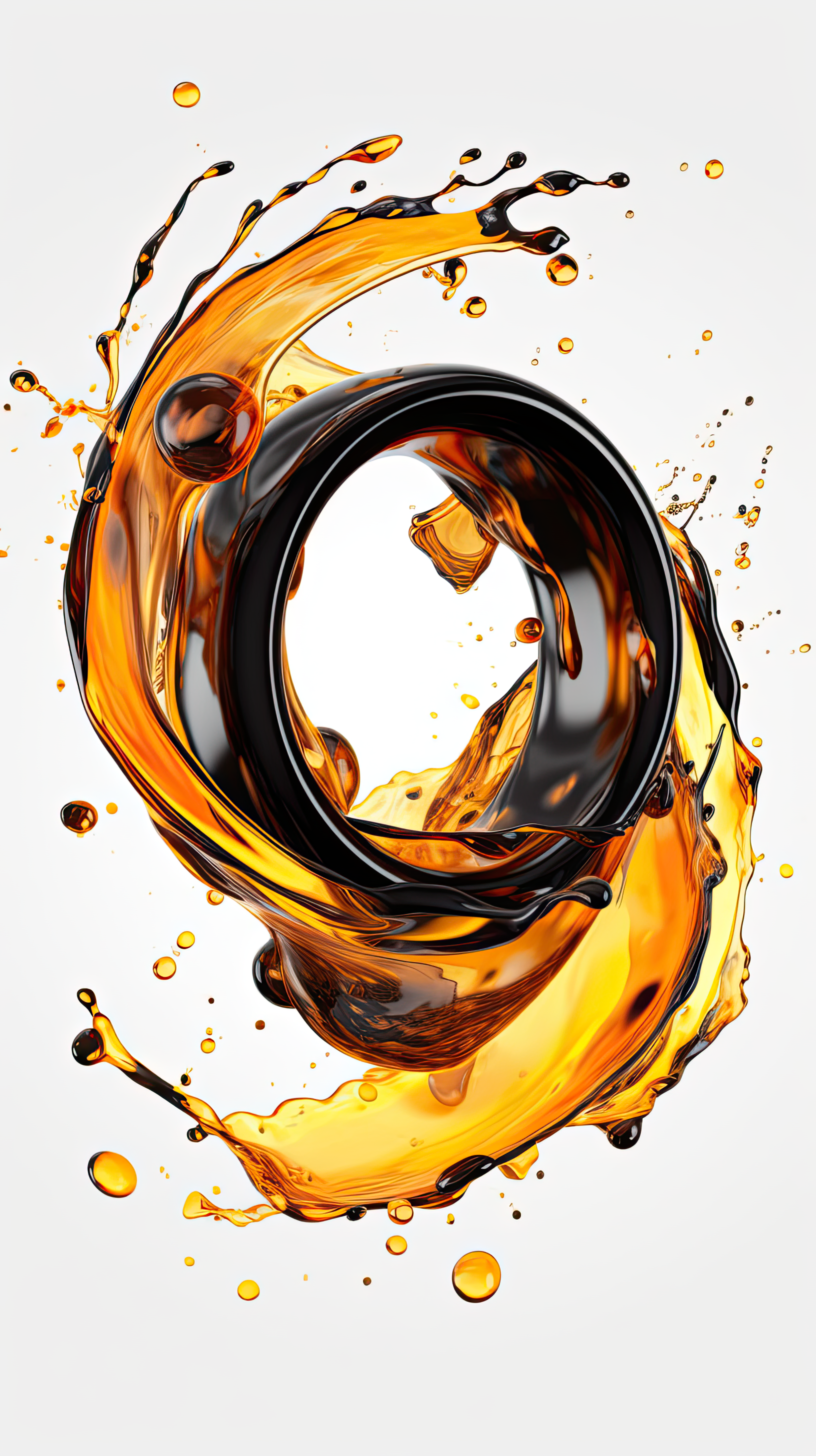 Olive or engine oil swirling on white background