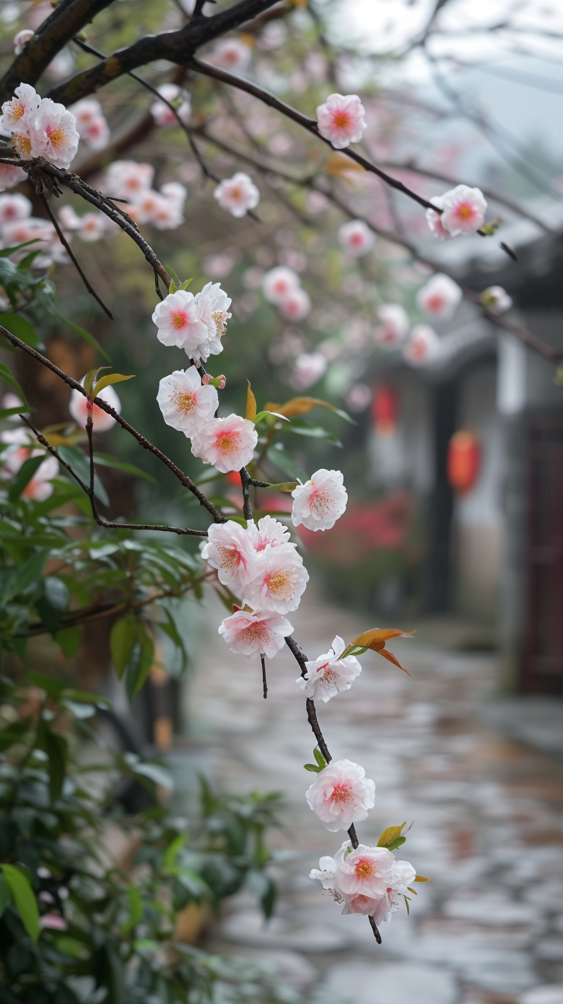 Pink flower blooms