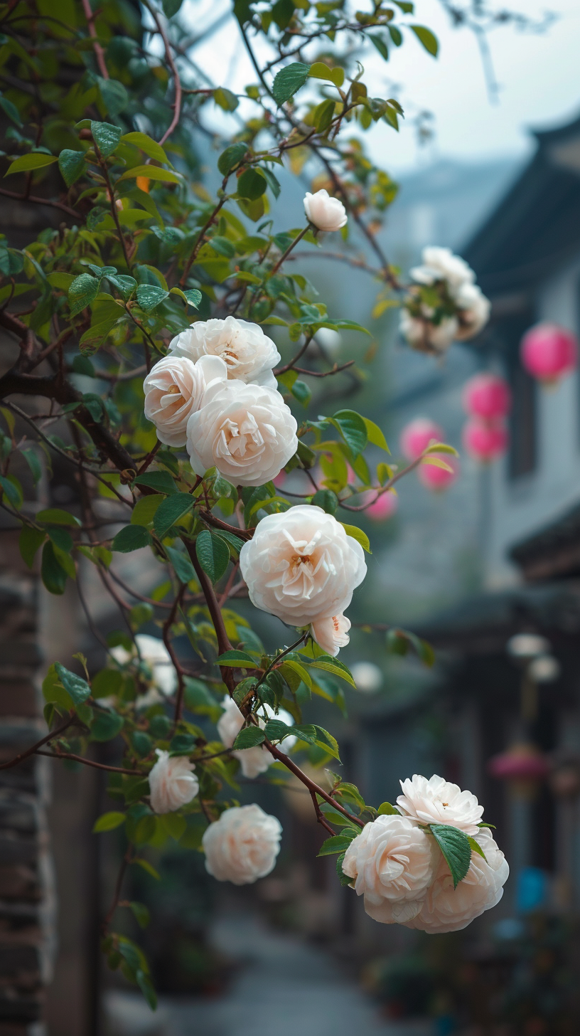 Pink flower blooms