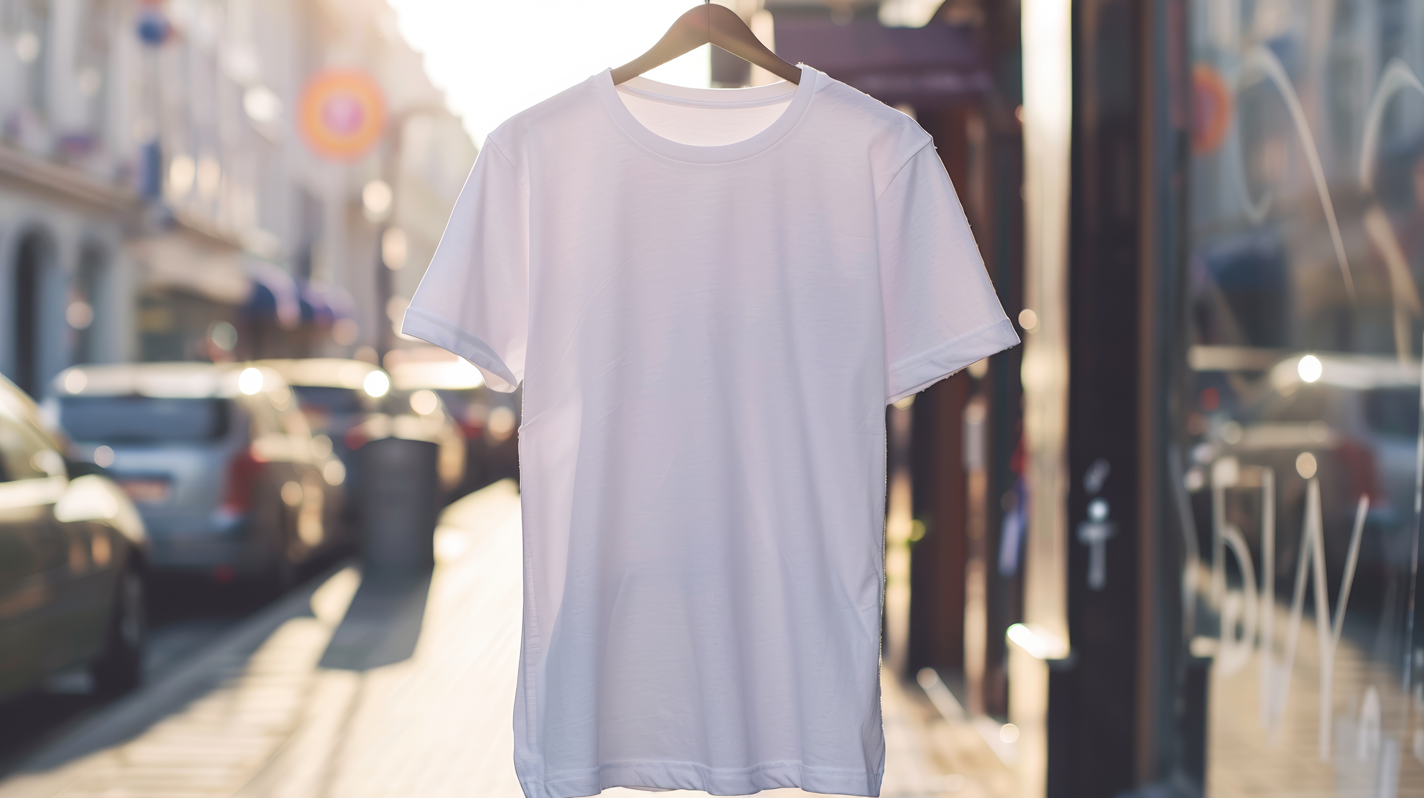Plain white t shirt mockup, Blank male t shirt front view