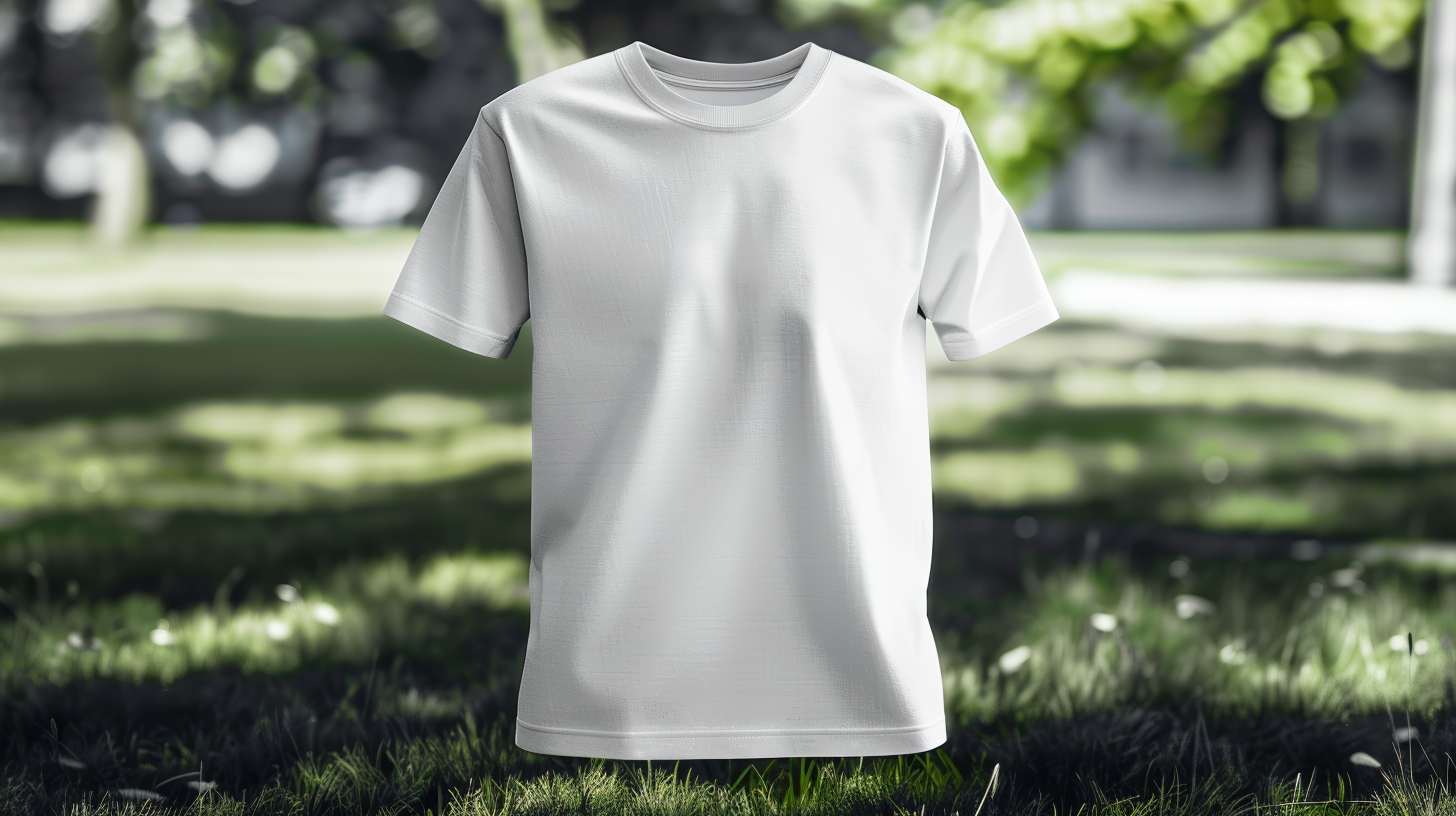 Plain white t shirt mockup, Blank male t shirt front view