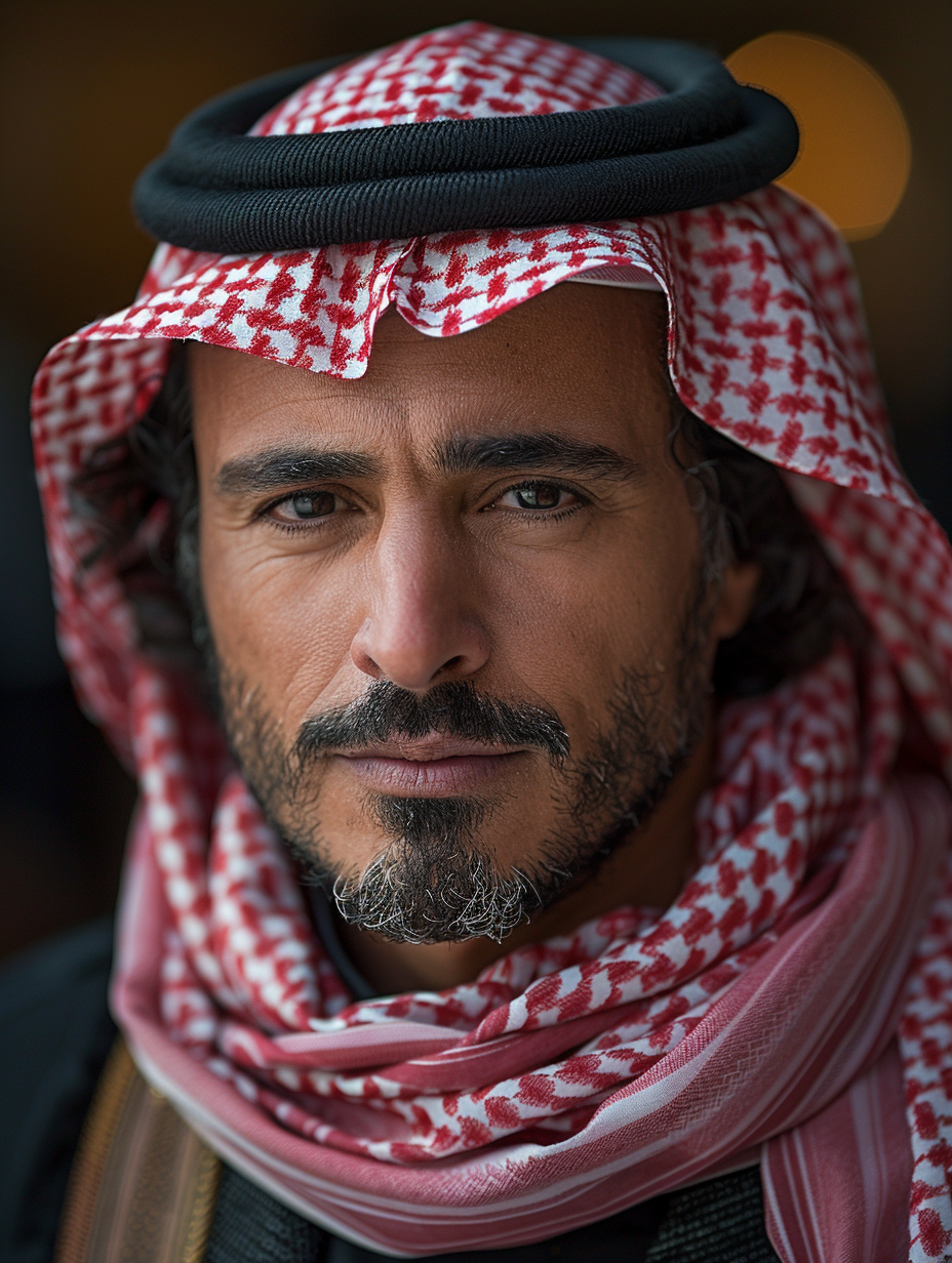 Portrait of an adult arab man, ai generative