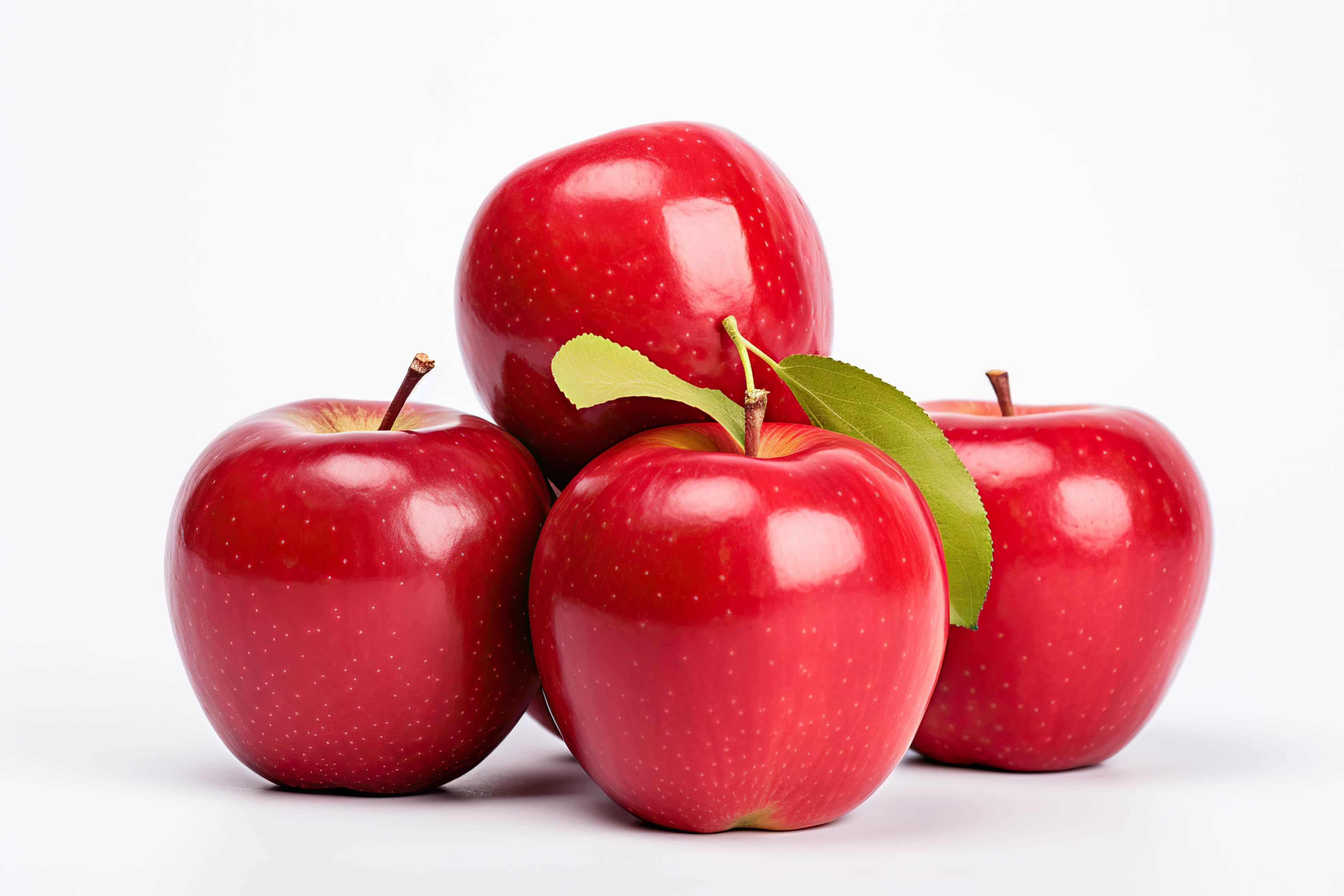 Red apples isolated on a white background