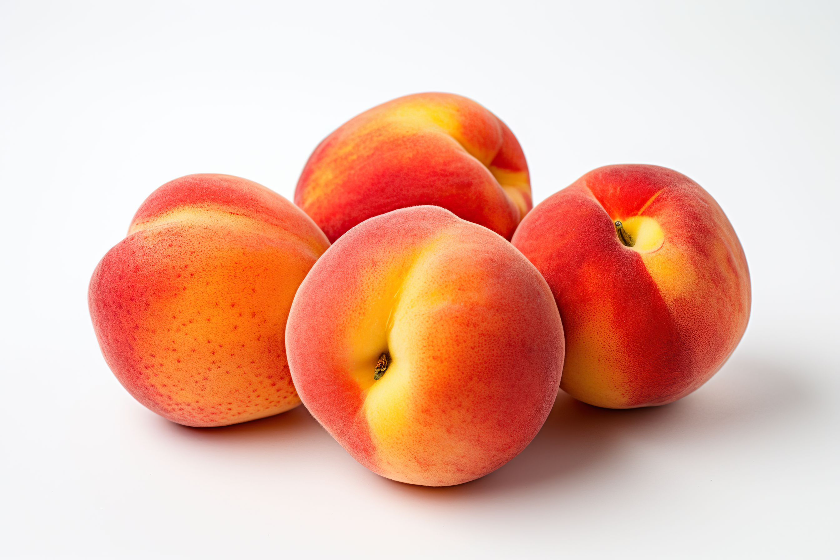 Ripe peach isolated on white background