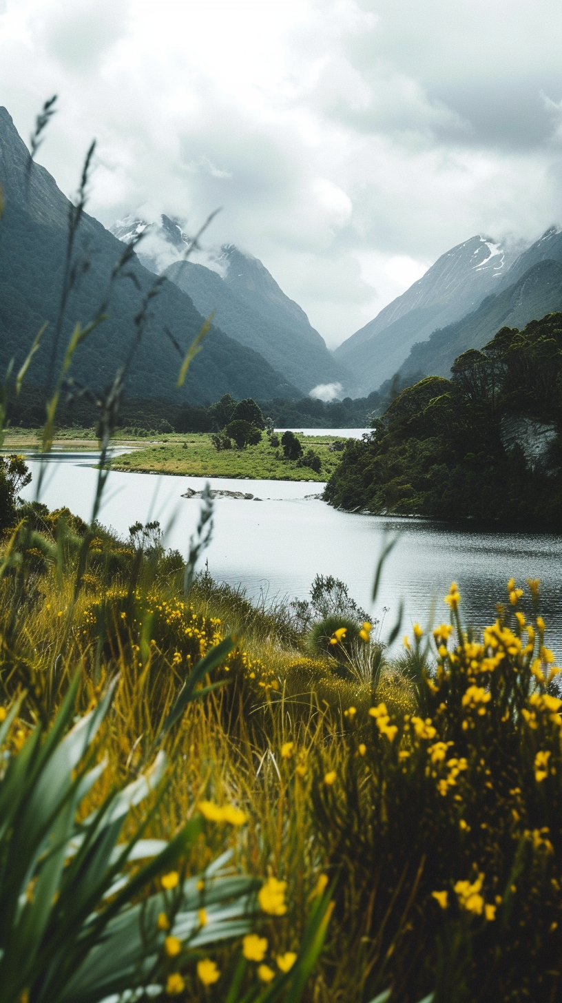 River flowing through mountains